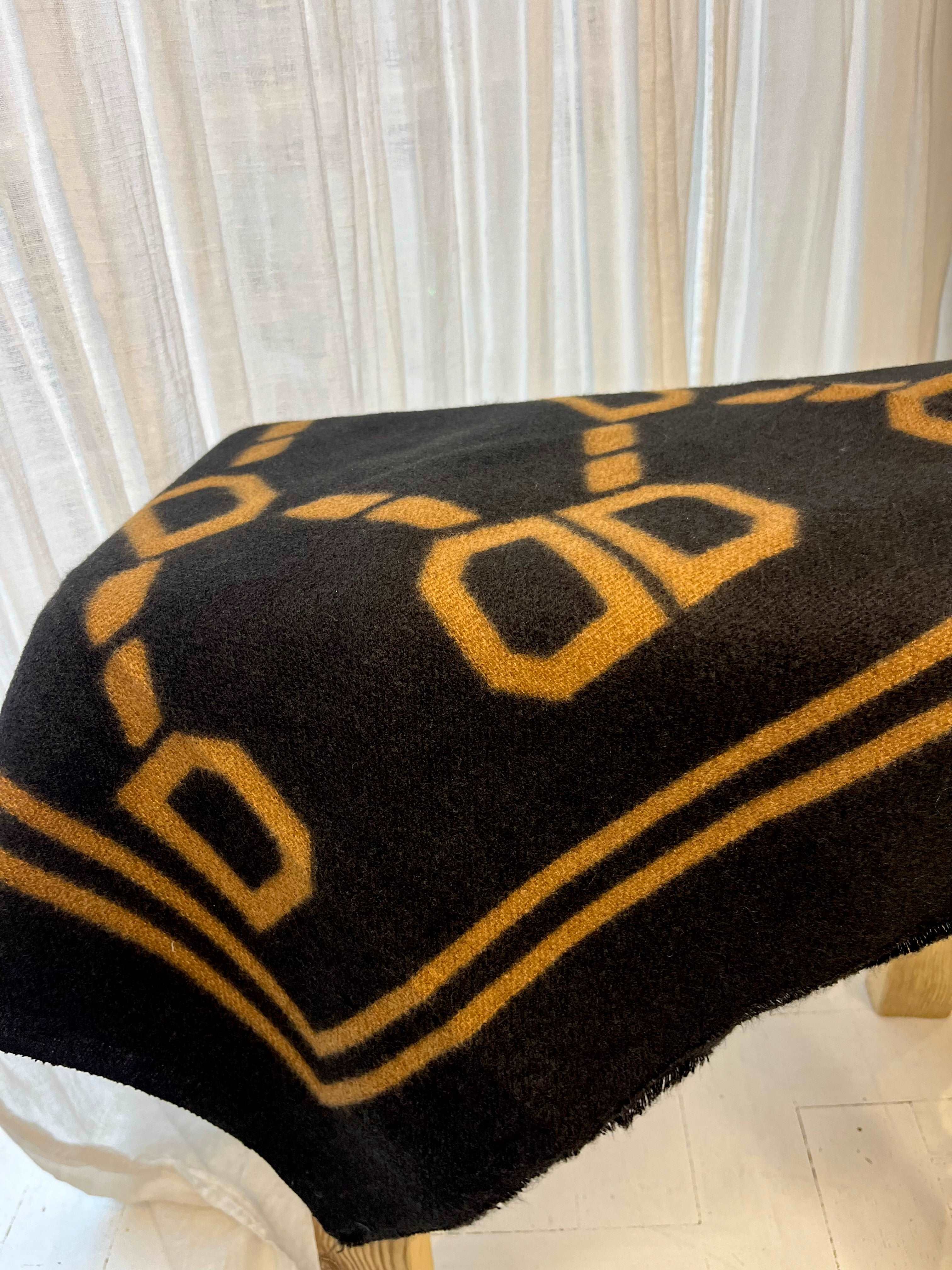 Black and Camel Diamond Pattern Scarf