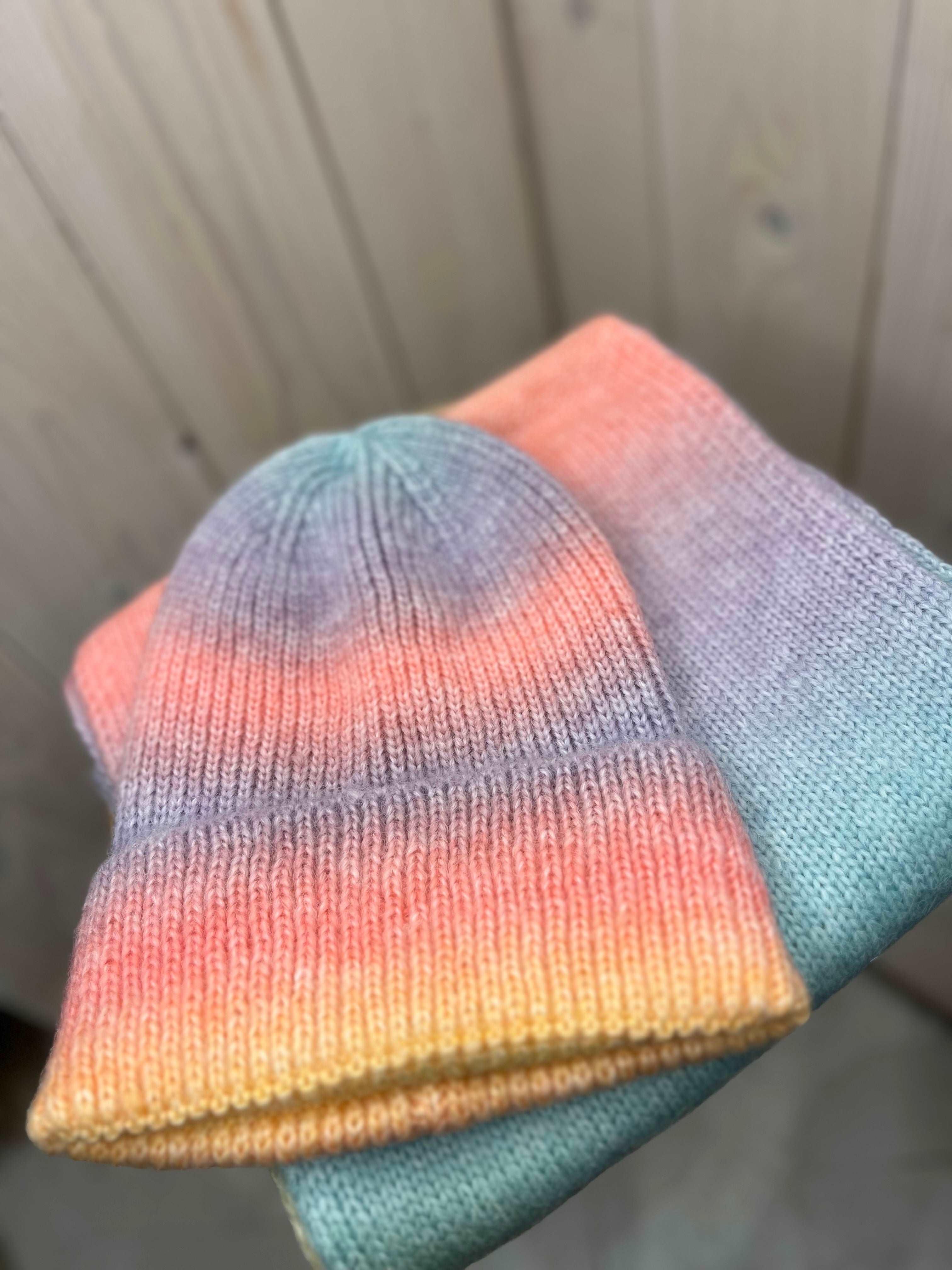 Rainbow Hat & Scarf Set