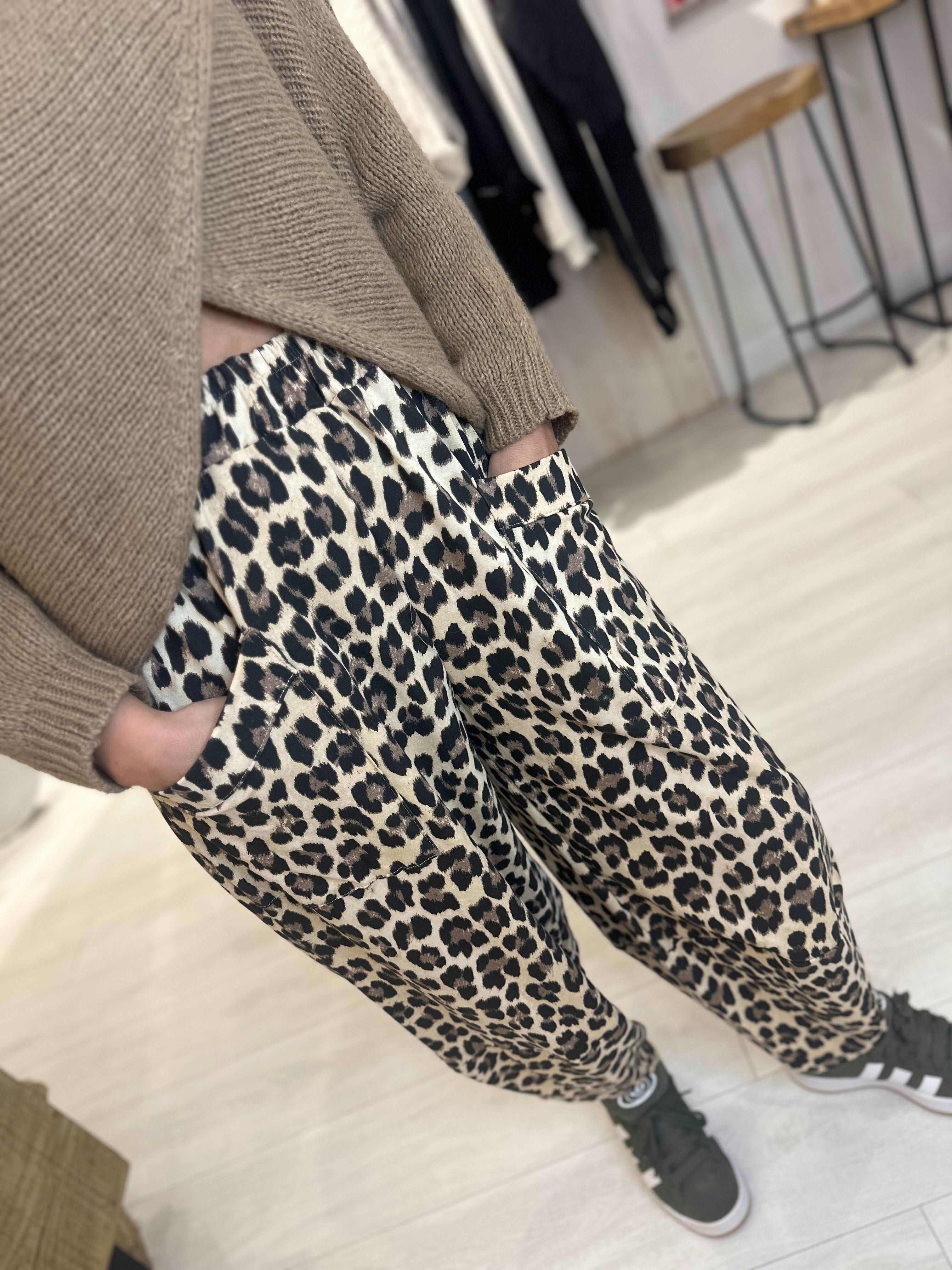 Leopard Cocoon Style Trousers