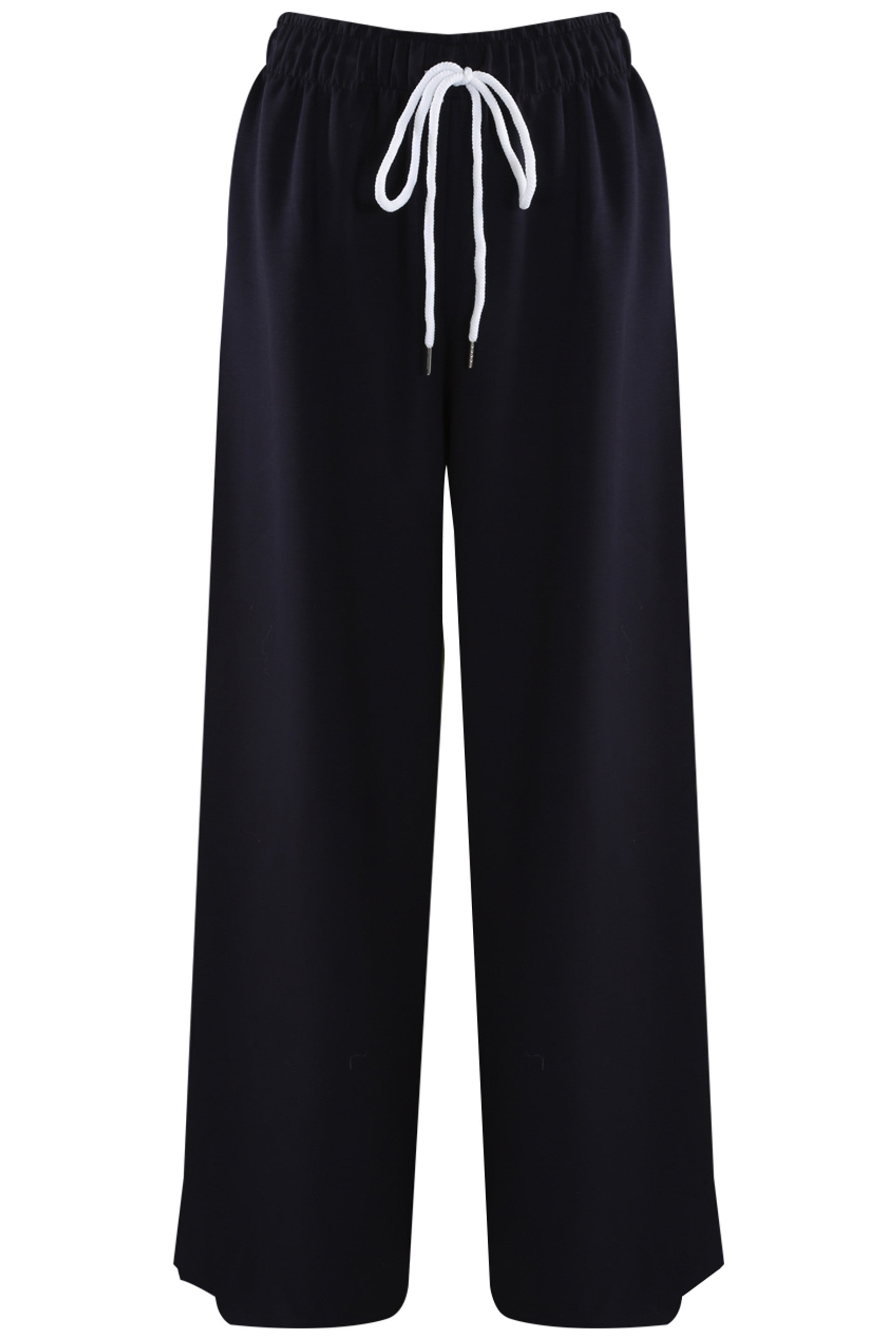 Side Stripe Wide Leg Trousers Navy