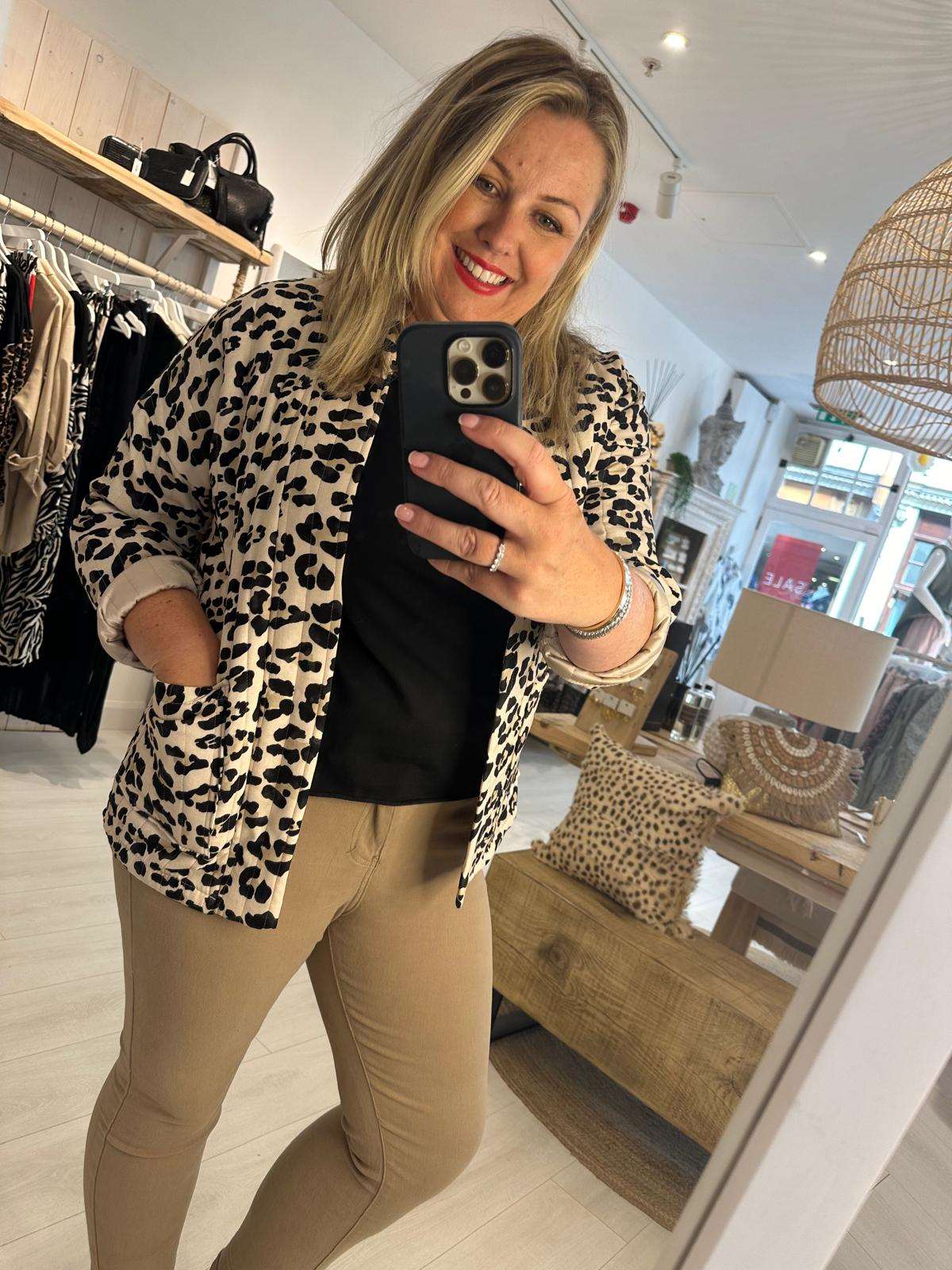 Leopard Print Padded Jacket