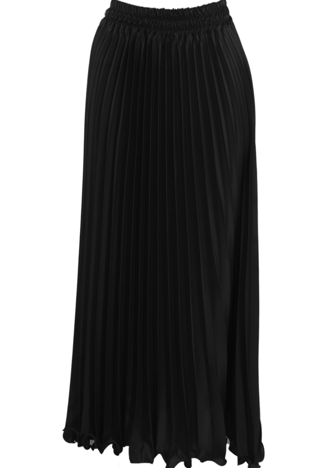 Pleated Satin Skirt