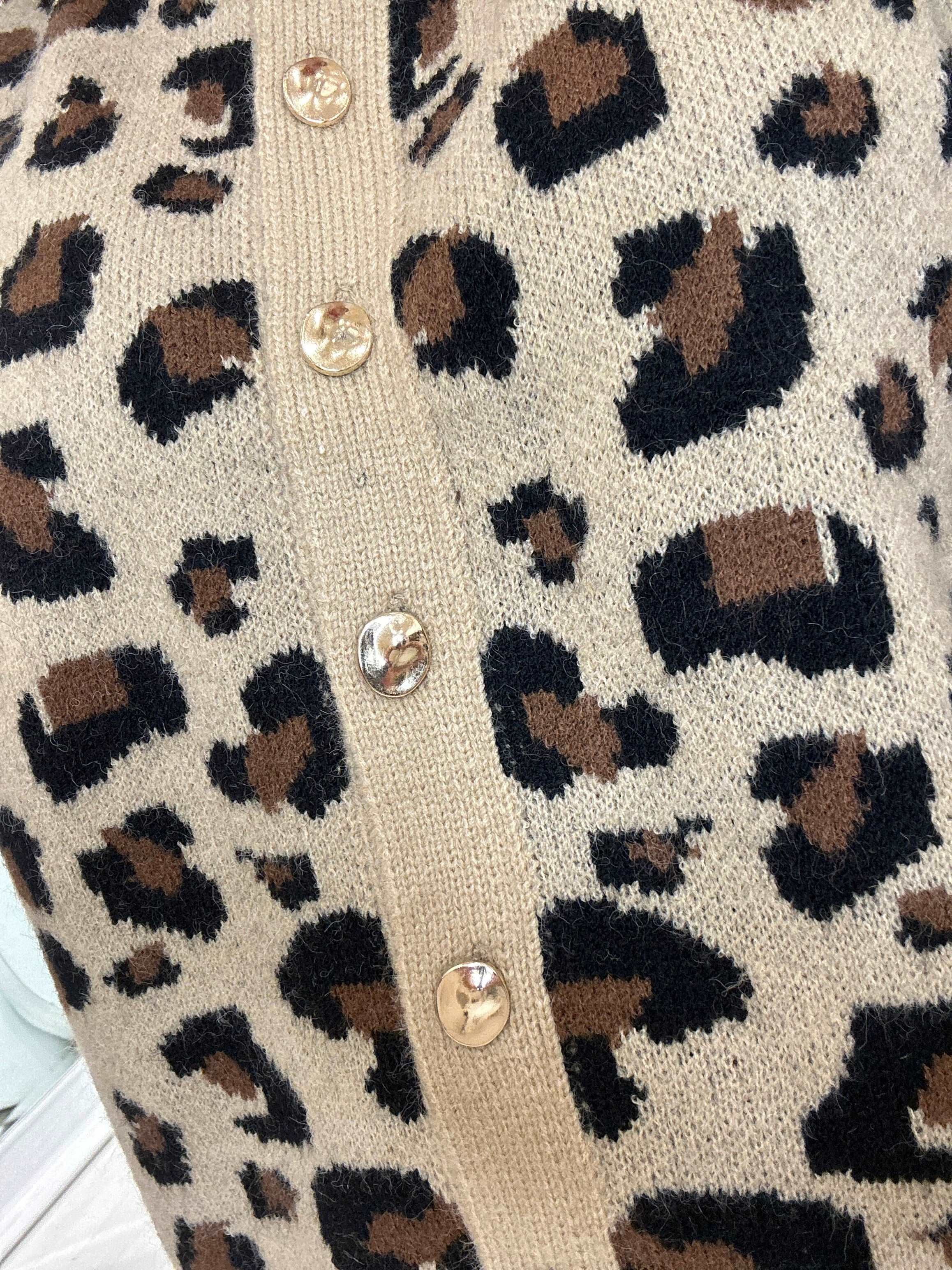 Zayla Leopard Knit Waistcoat