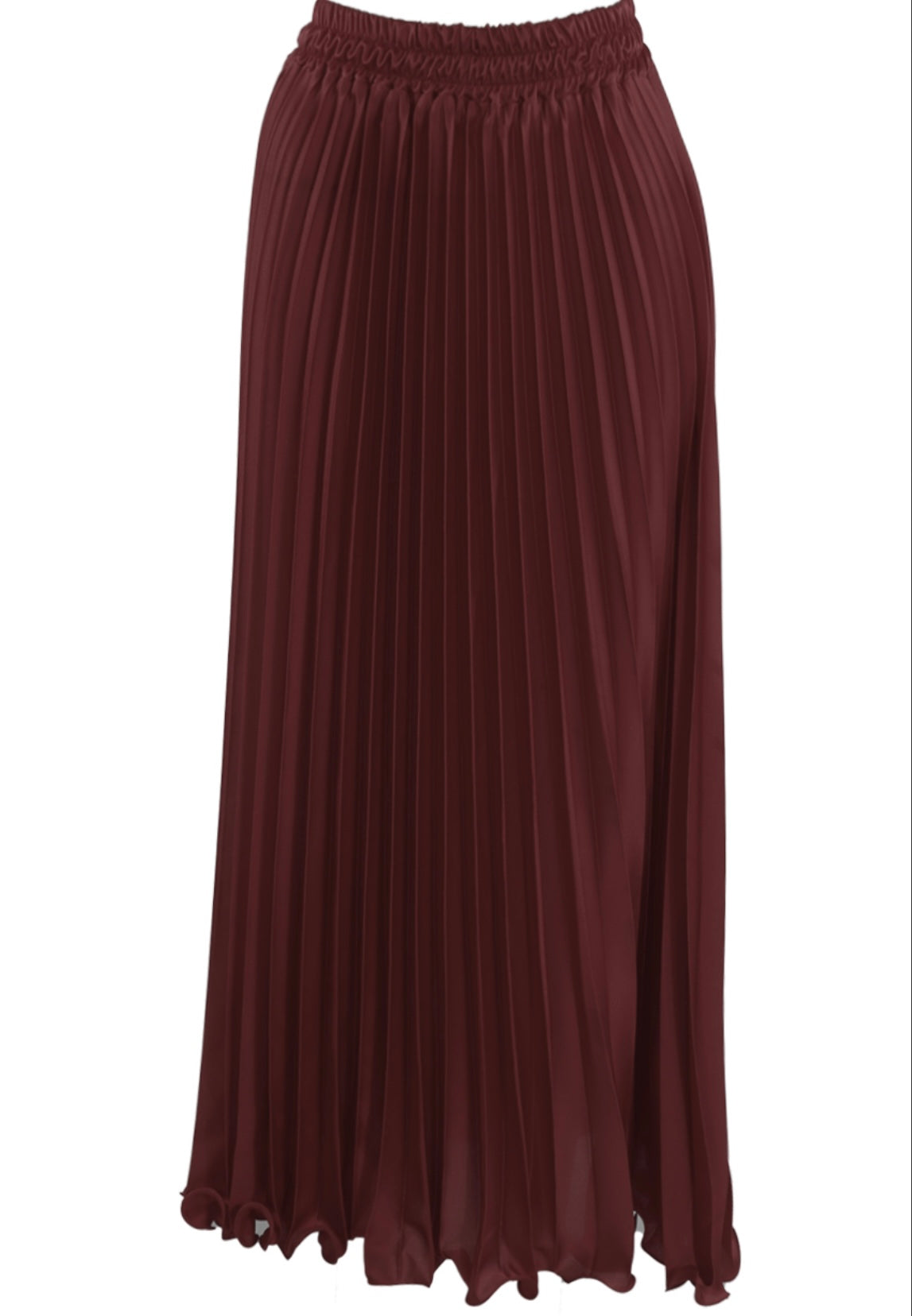 Pleated Satin Skirt