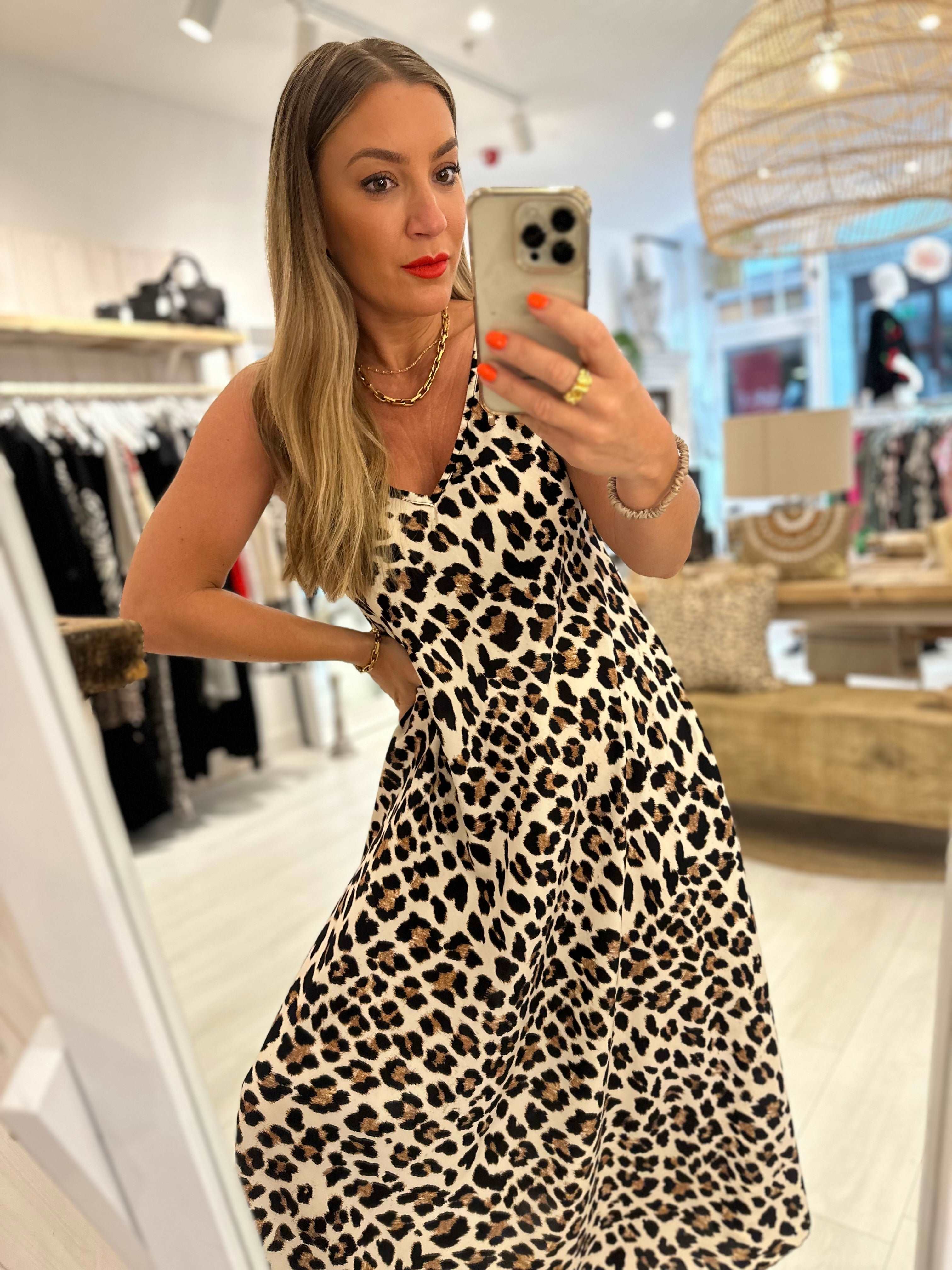 Ashlyn Leopard Print Sleeveless Maxi