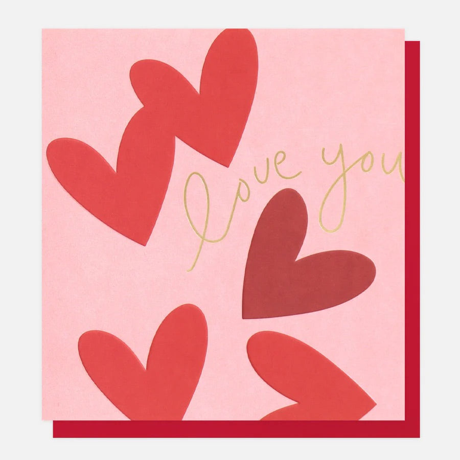 Red Hearts Love You Card