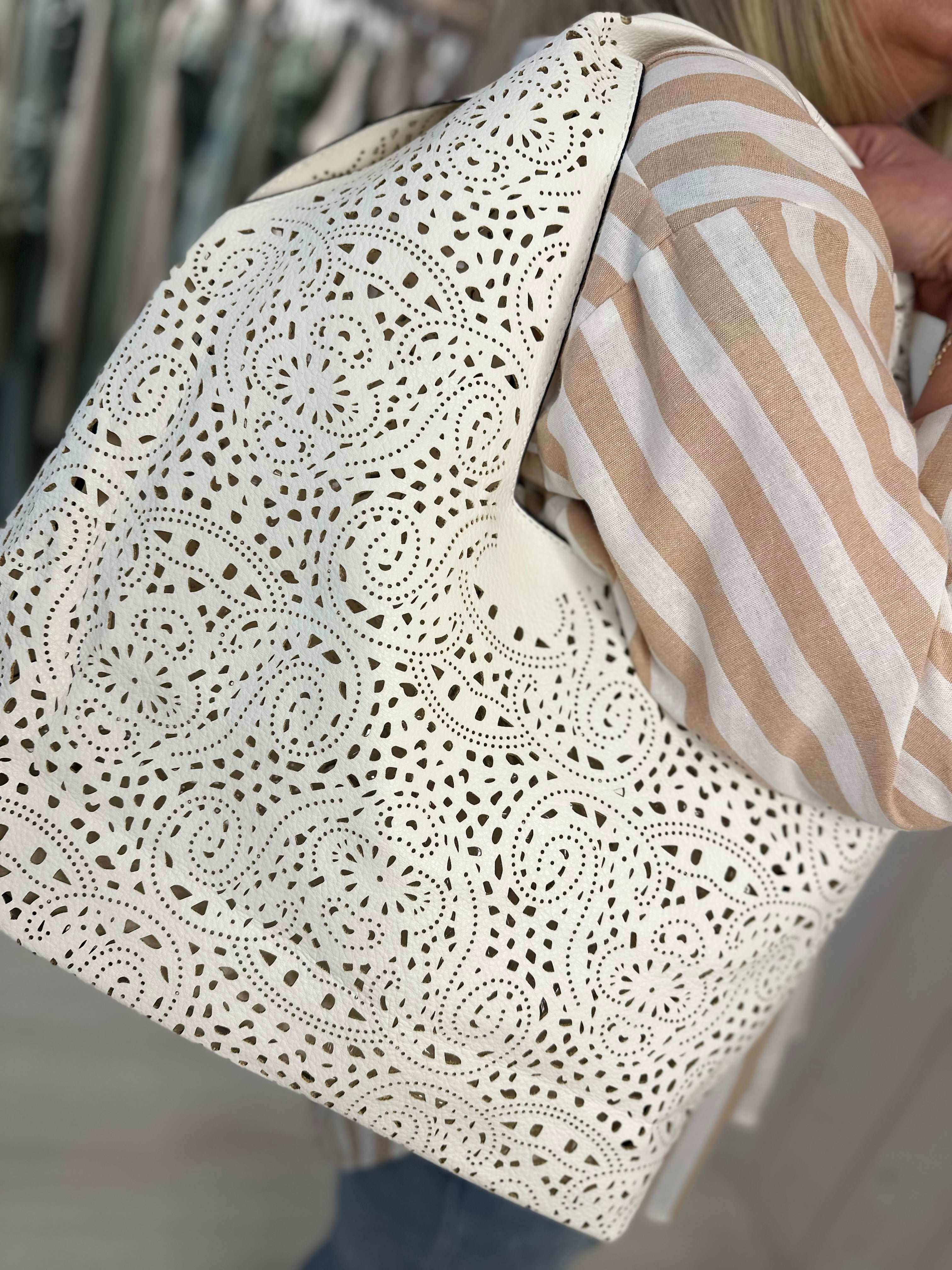 Lola Laser Cut Slouch Handbag