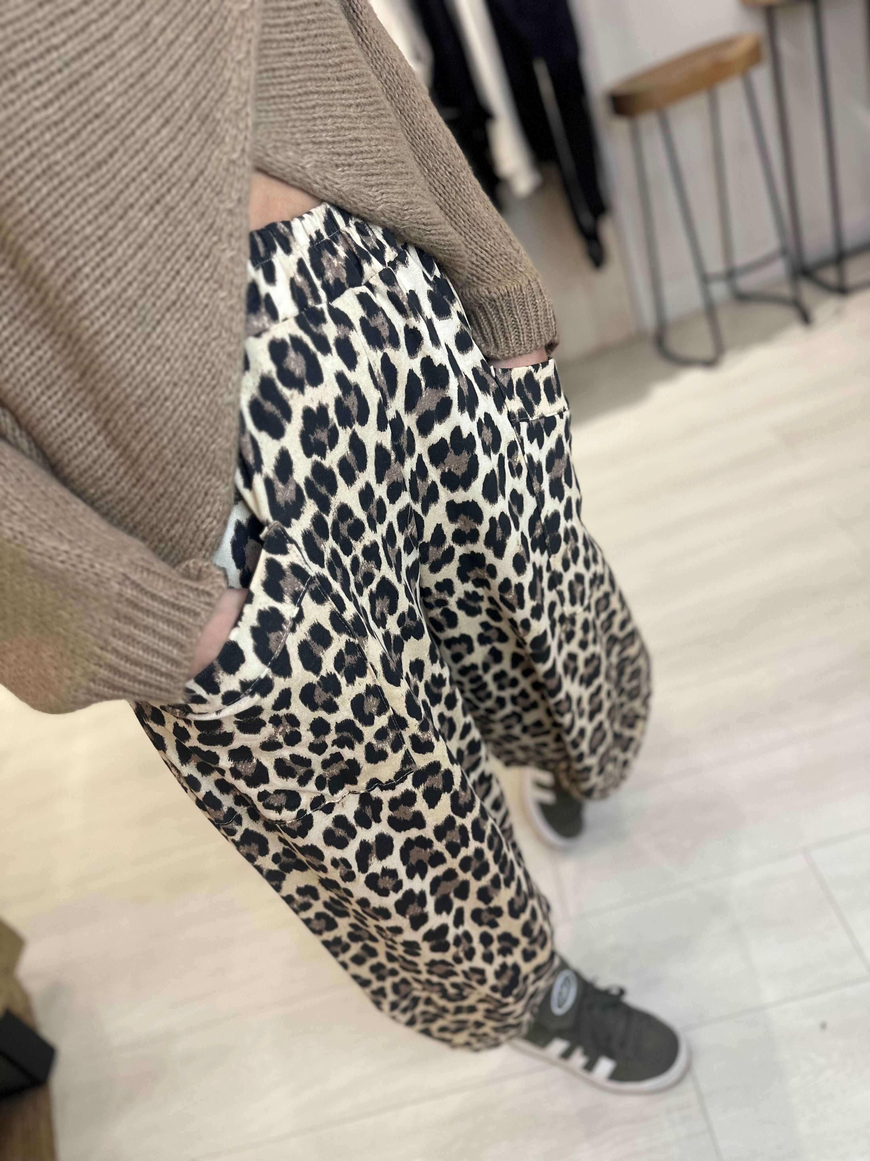 Leopard Cocoon Style Trousers