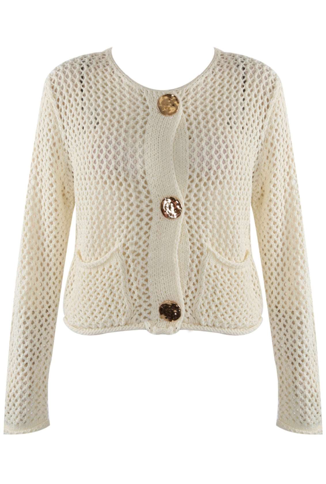 Knitted Gold Button Cardi