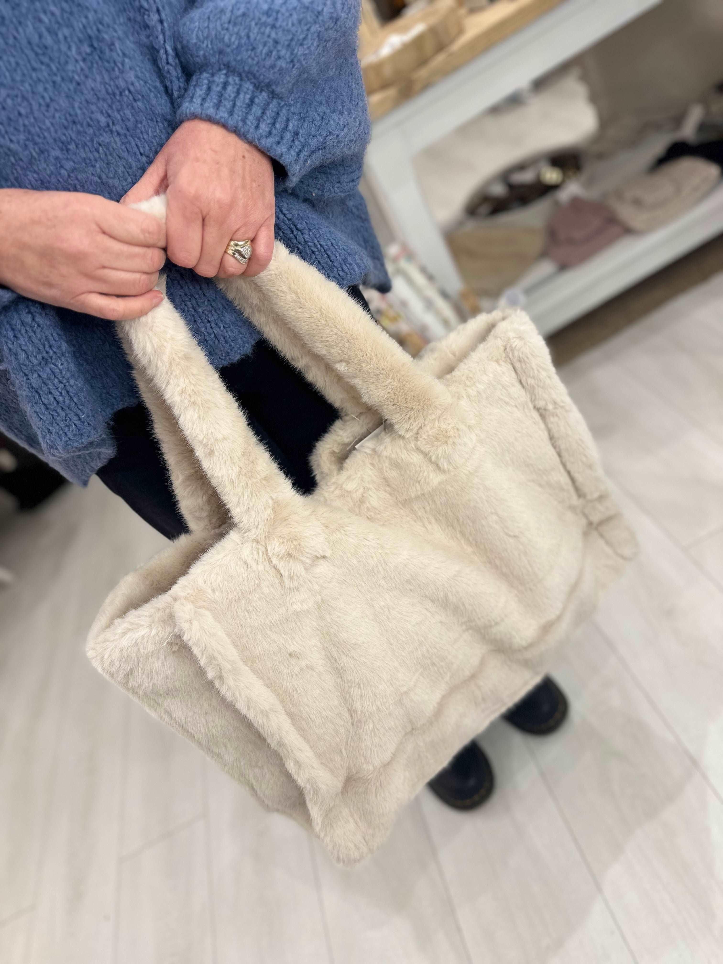 Faux Fur Tote Bag