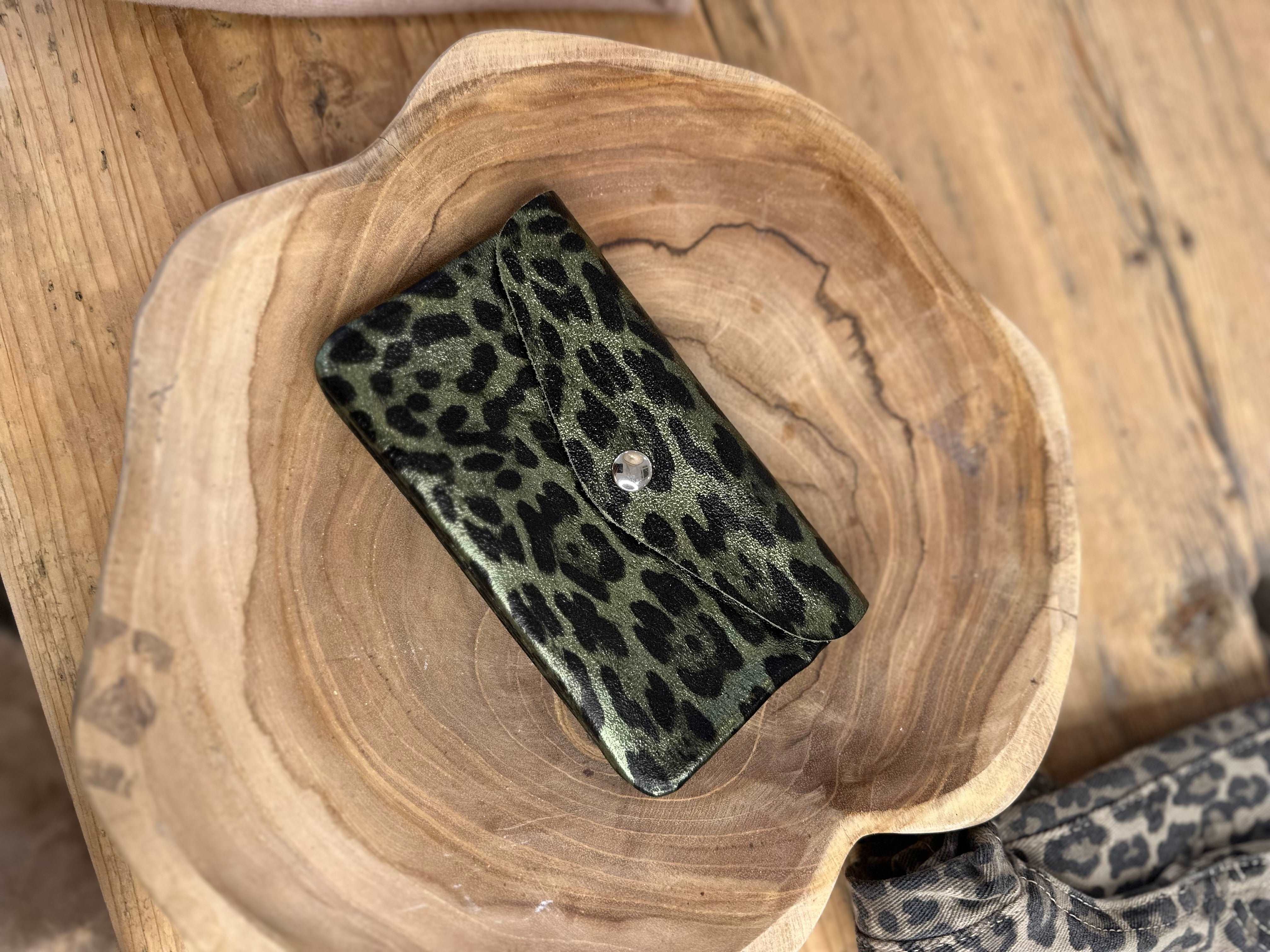 Metallic Leopard  Large Purse