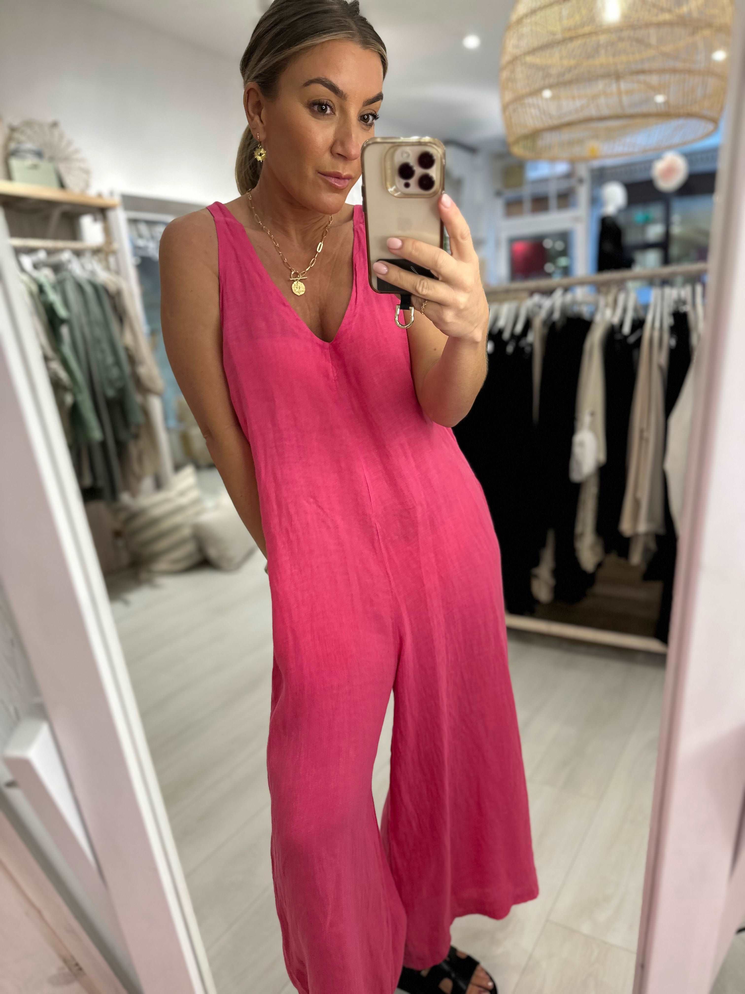 Lucie Linen Wide Leg Jumpsuit