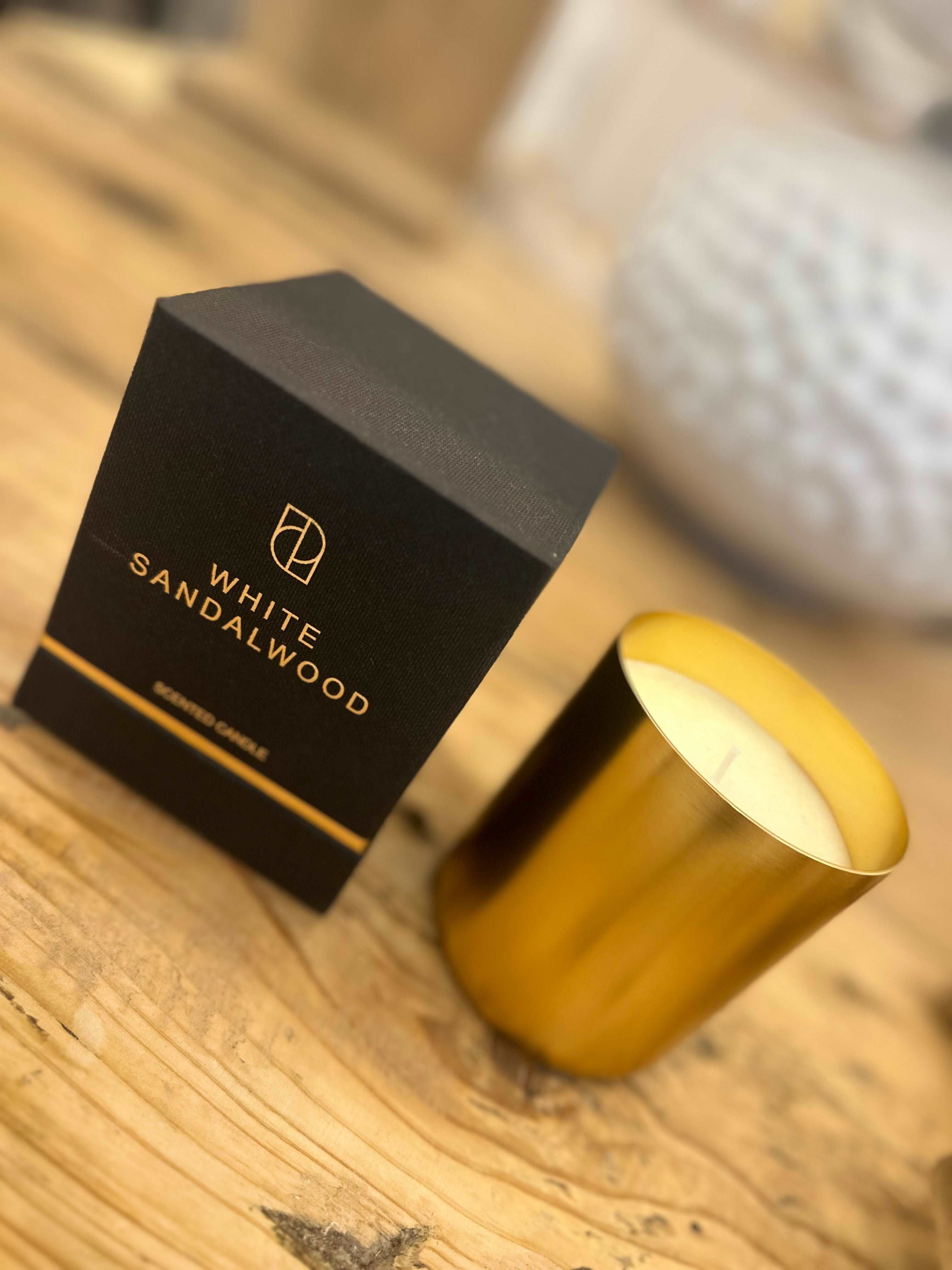 White Sandalwood Gold Candle