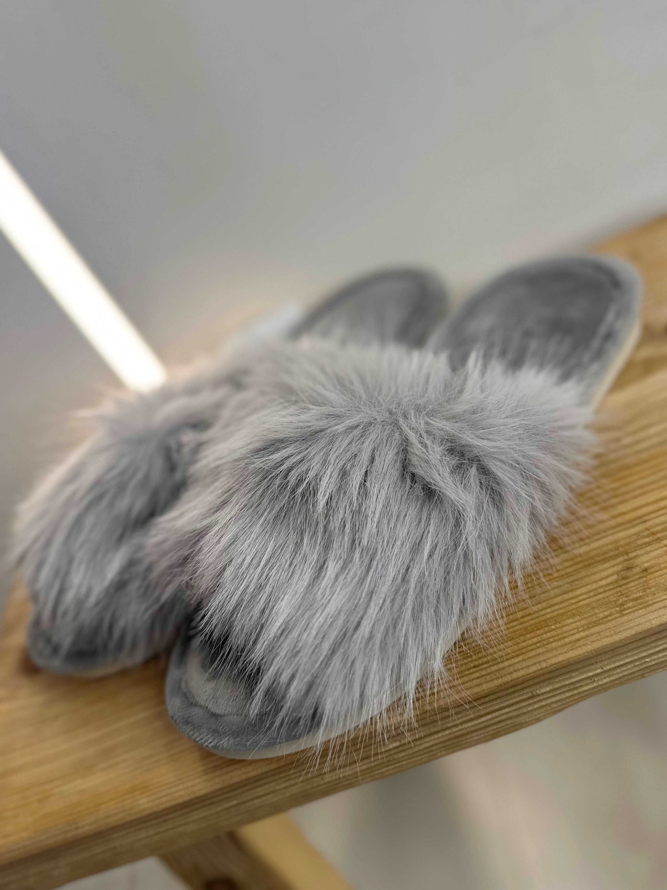 Fluffy Open Toe Slippers