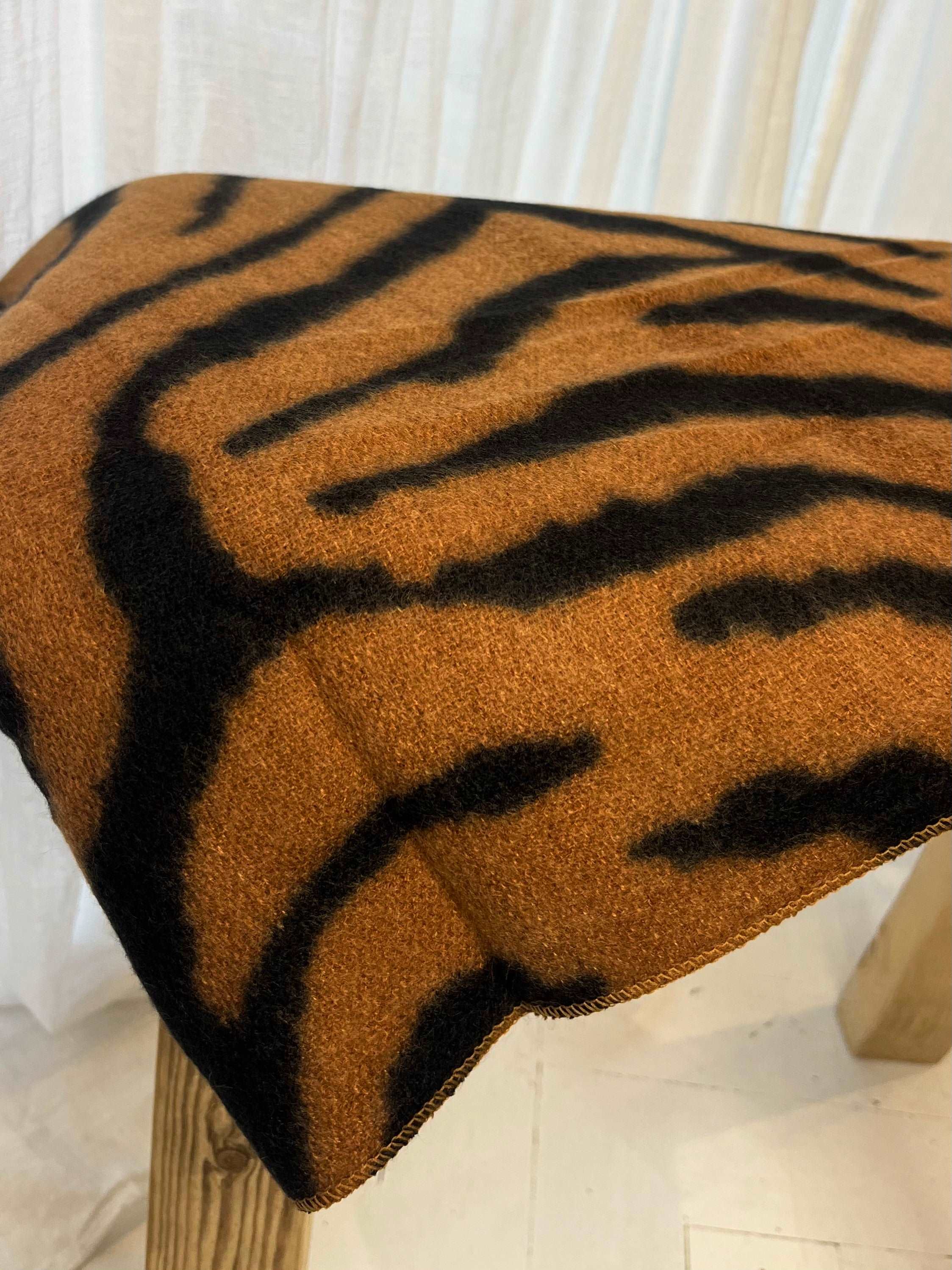 Black and Camel Tiger Stripe Scarf