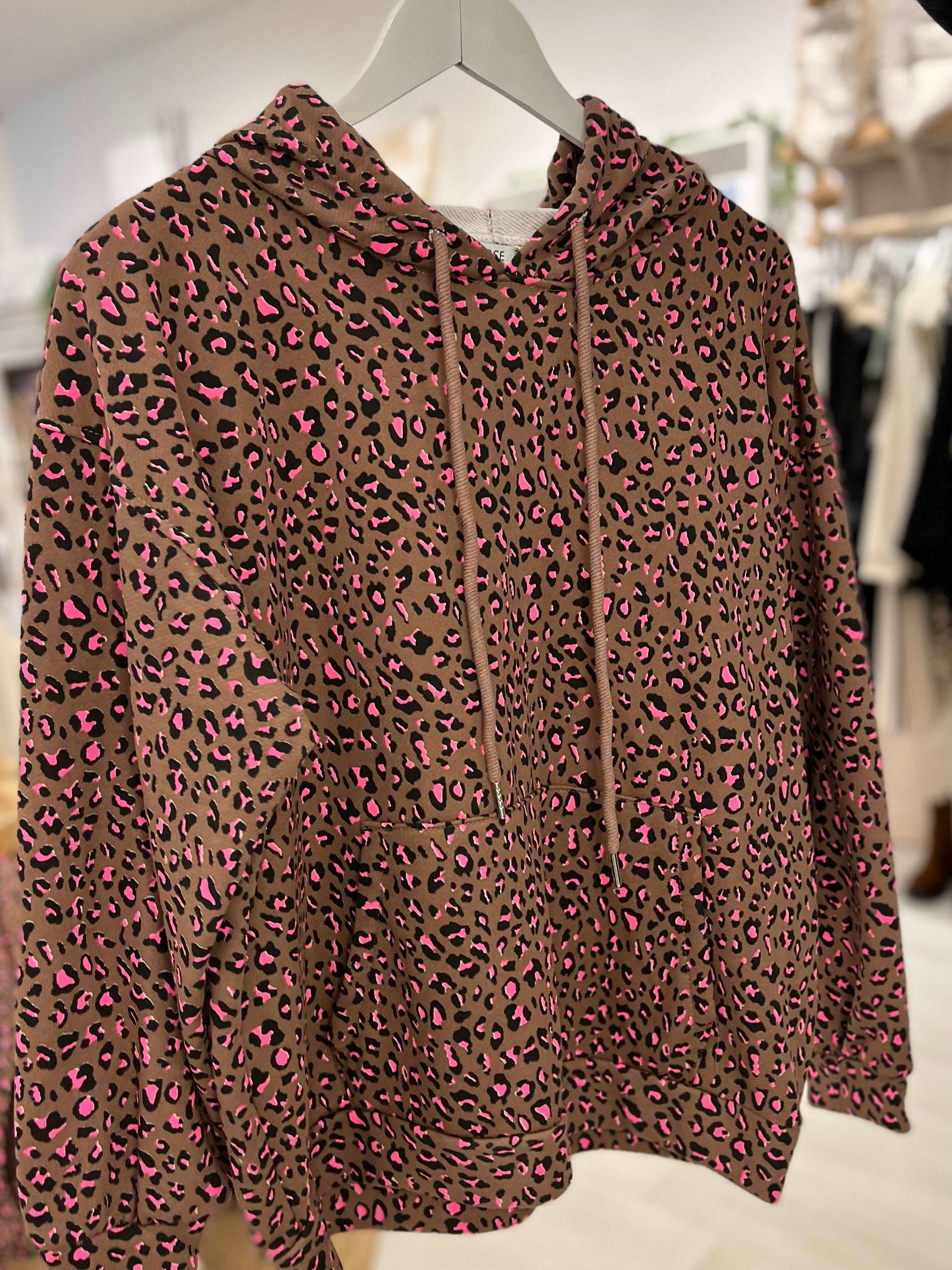 Pink & Tan Leopard Hoodie