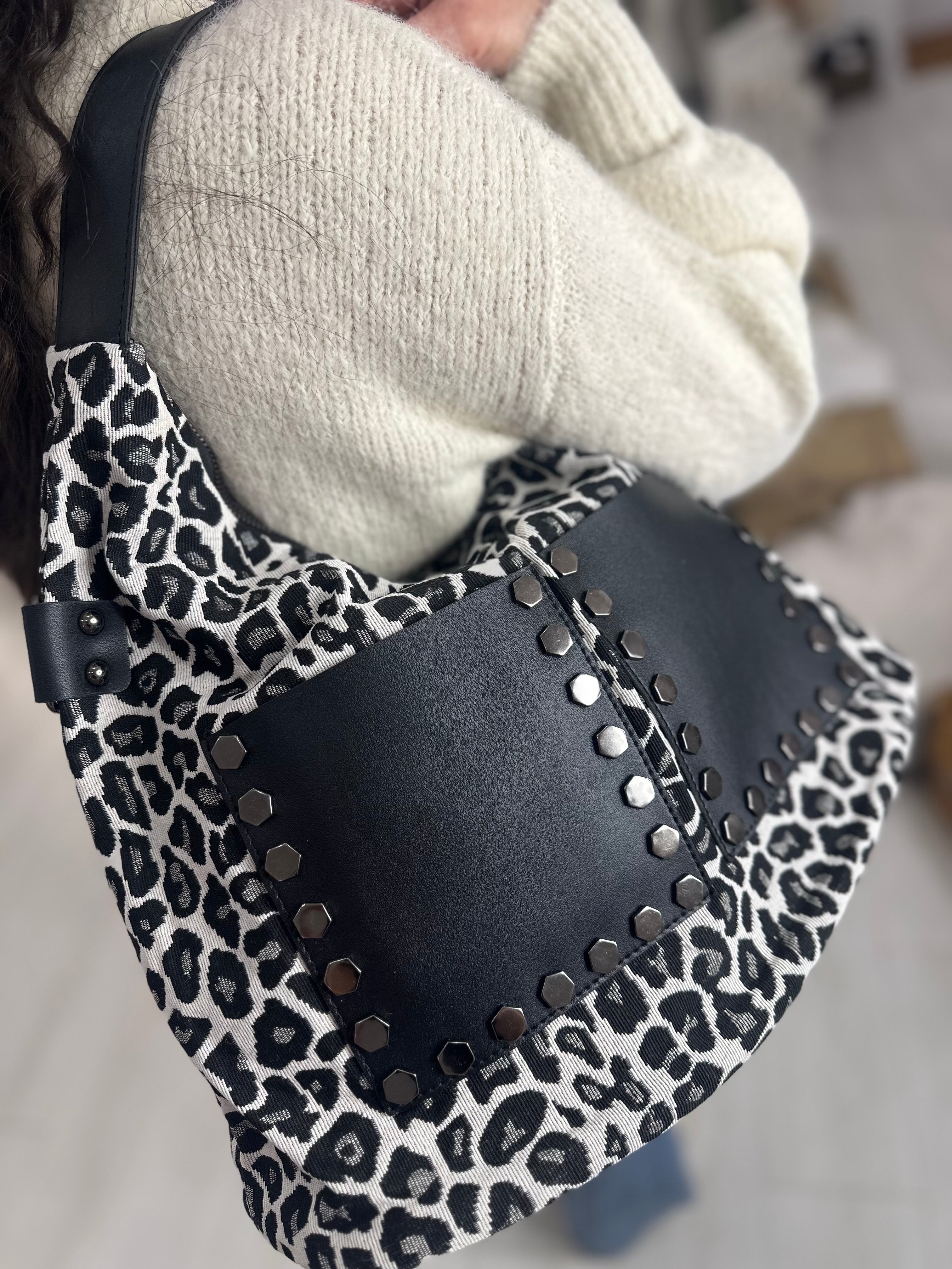 Leopard Studded Handbag