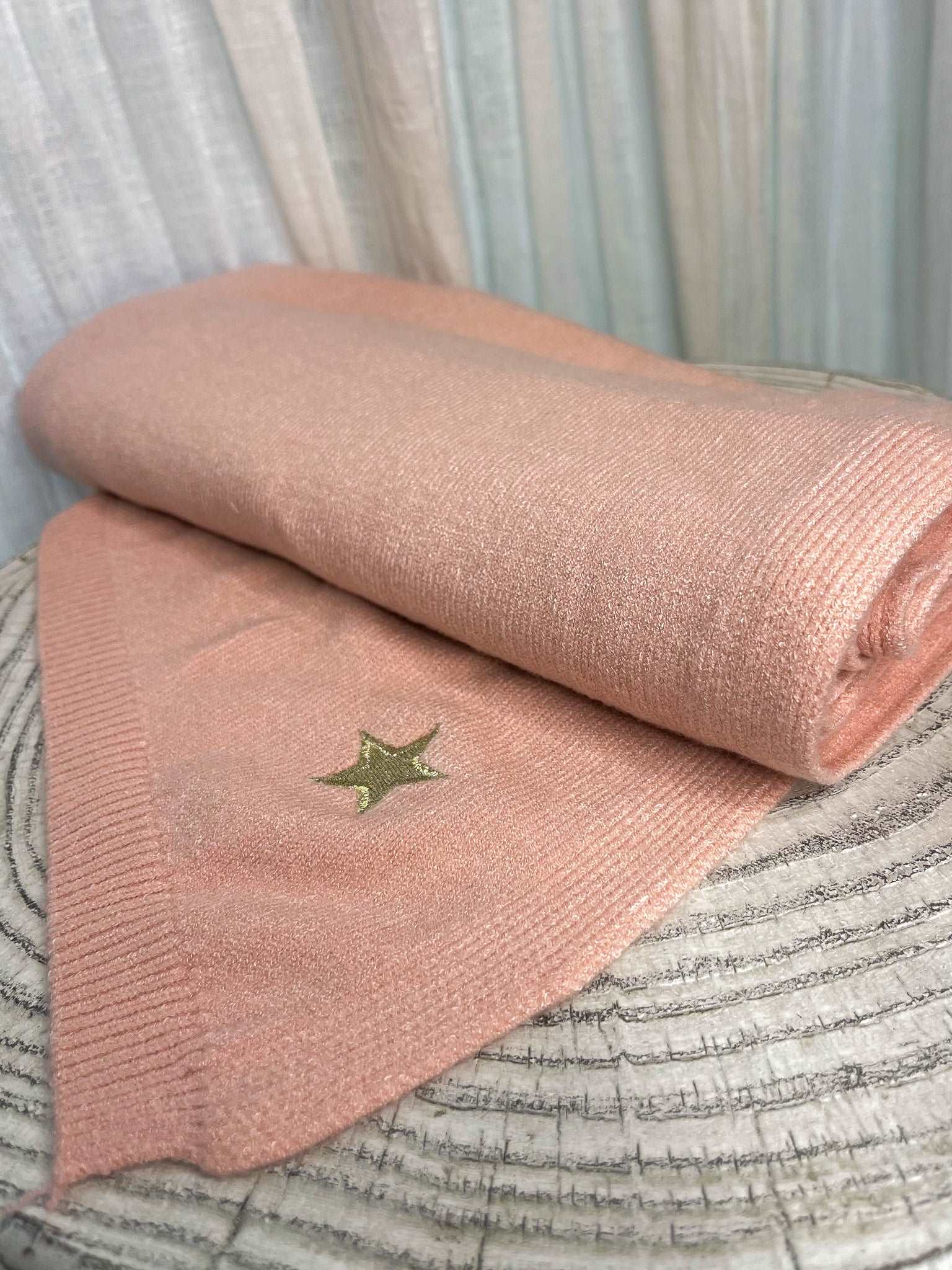 Star Embroidered Knit Scarf