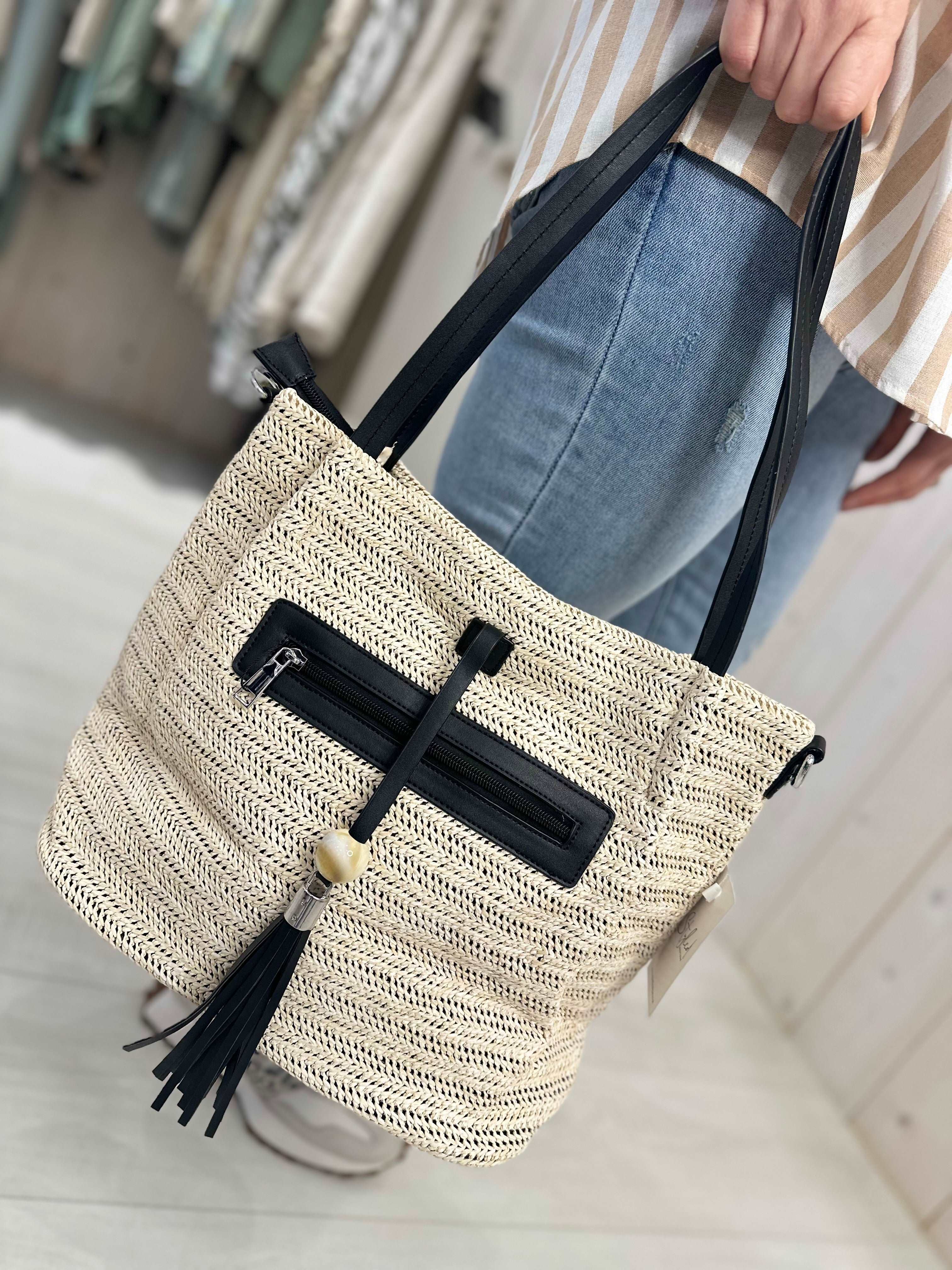 Carmen Straw Shoulder Bag