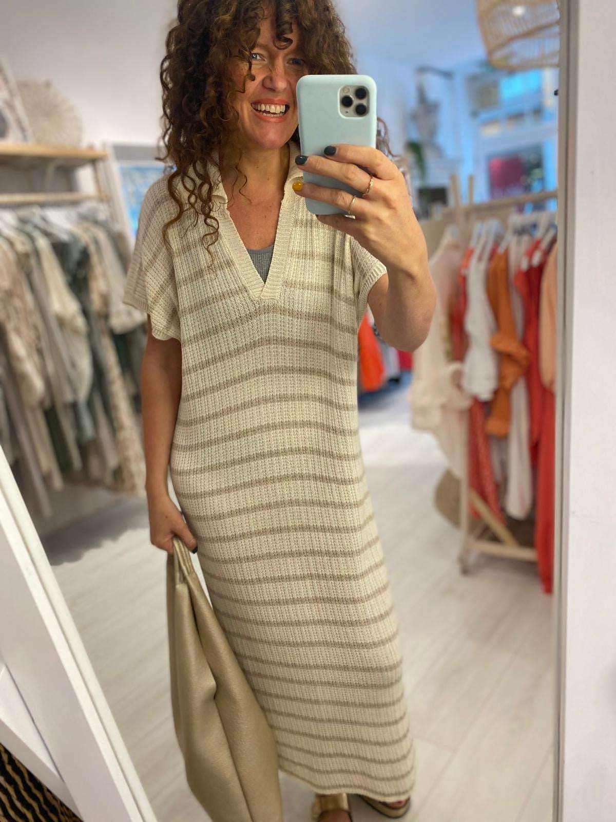 Santina Striped Knitted Dress