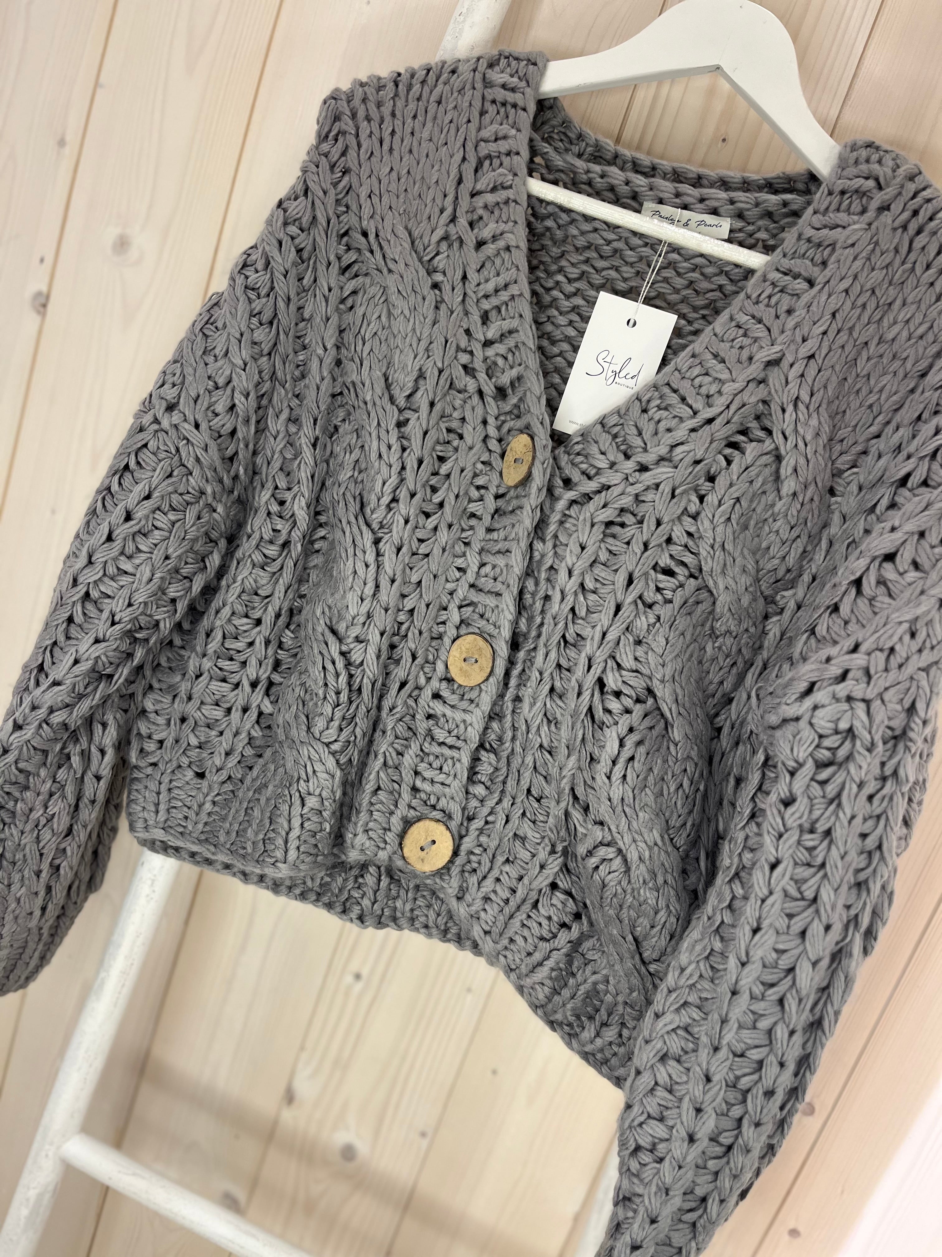 Zahra Button Front Knit Cardigan