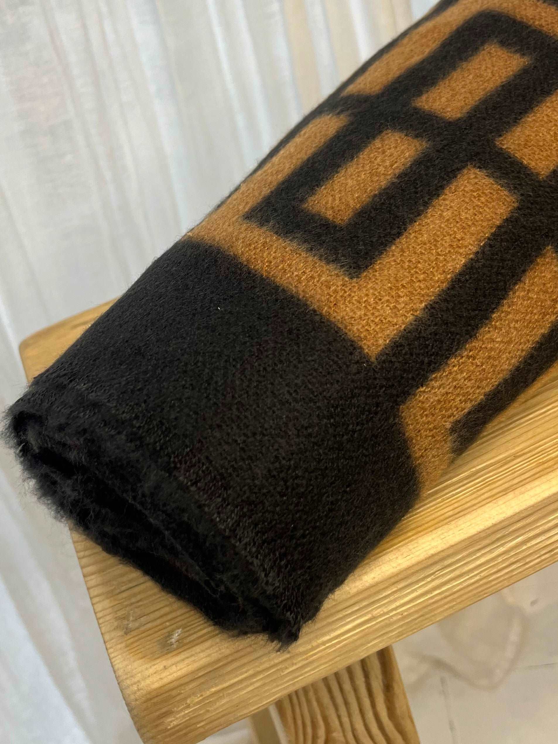 Black and Camel Aztec Scarf