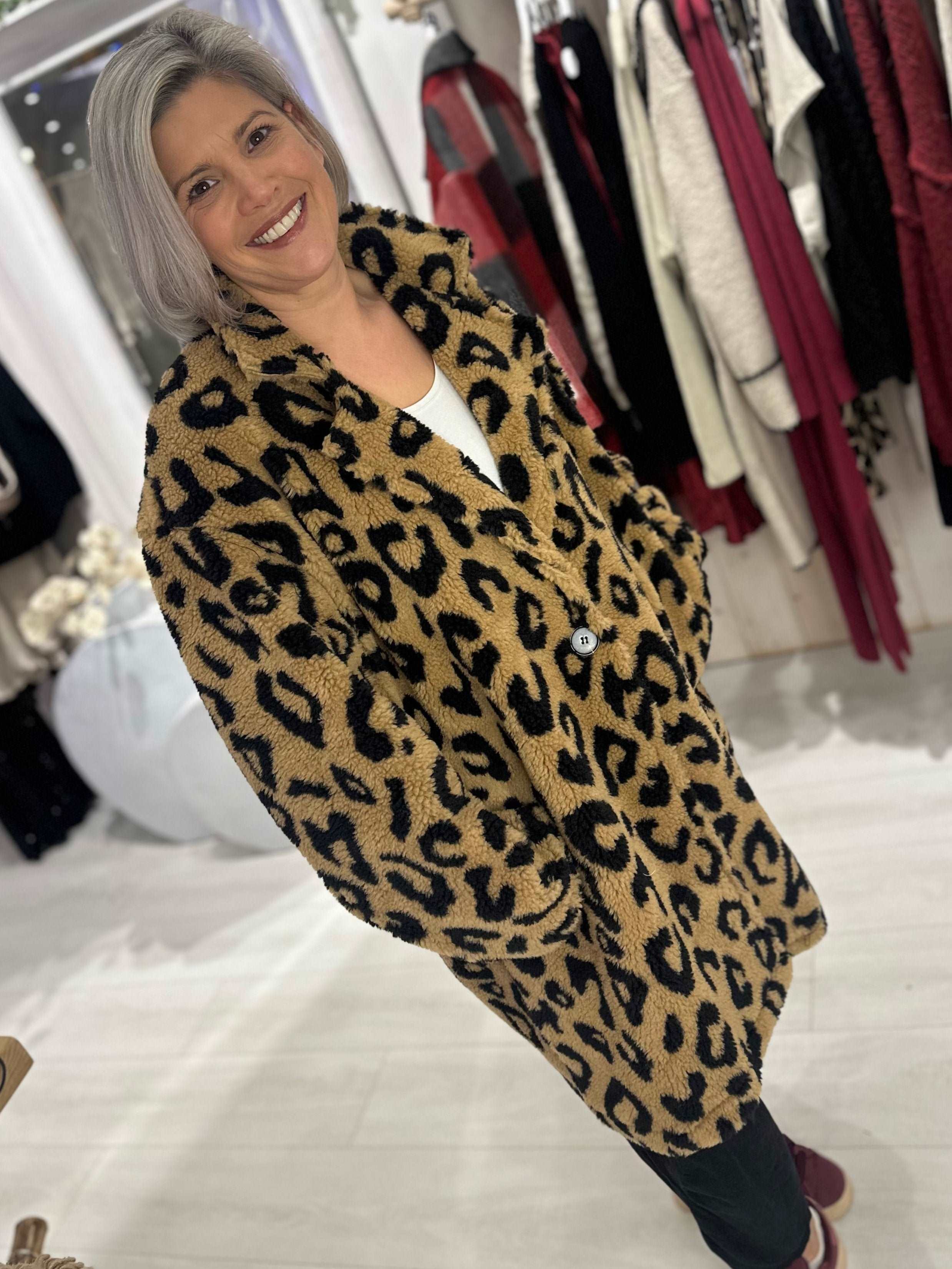 Teddy Leopard Coat