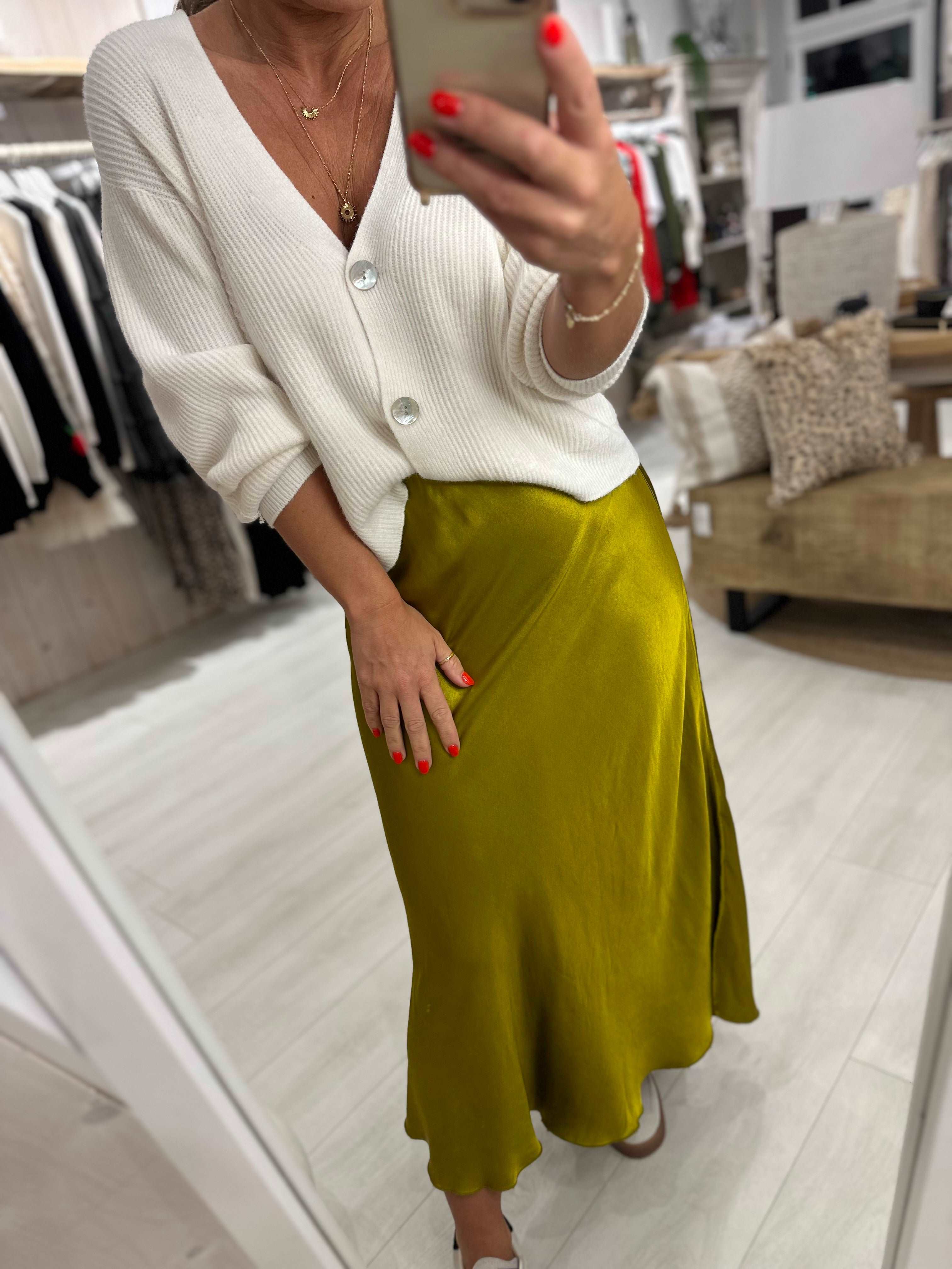 Satin Midi Skirt