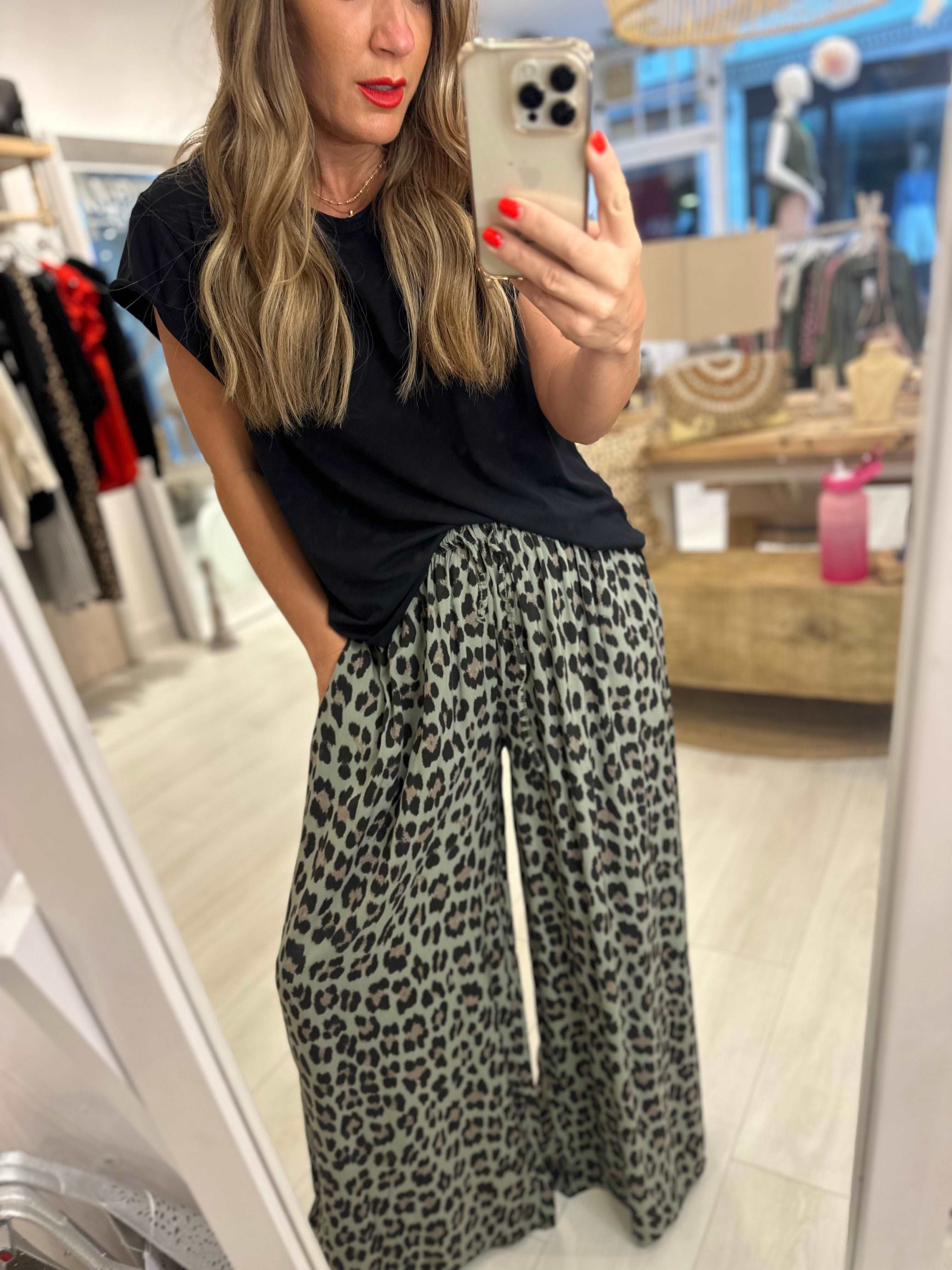 Anya Relaxed Leopard Print Trousers