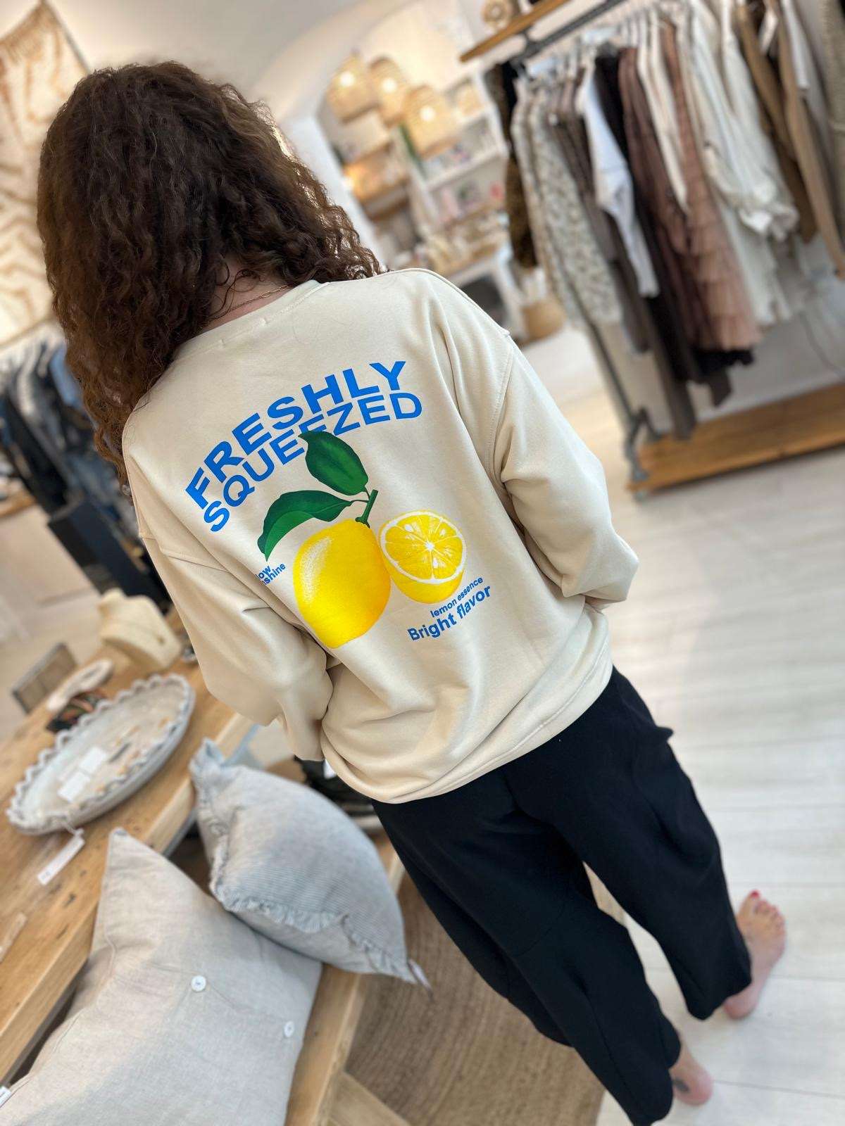 "Freshly Squeezed' Graphic Sweatshirt