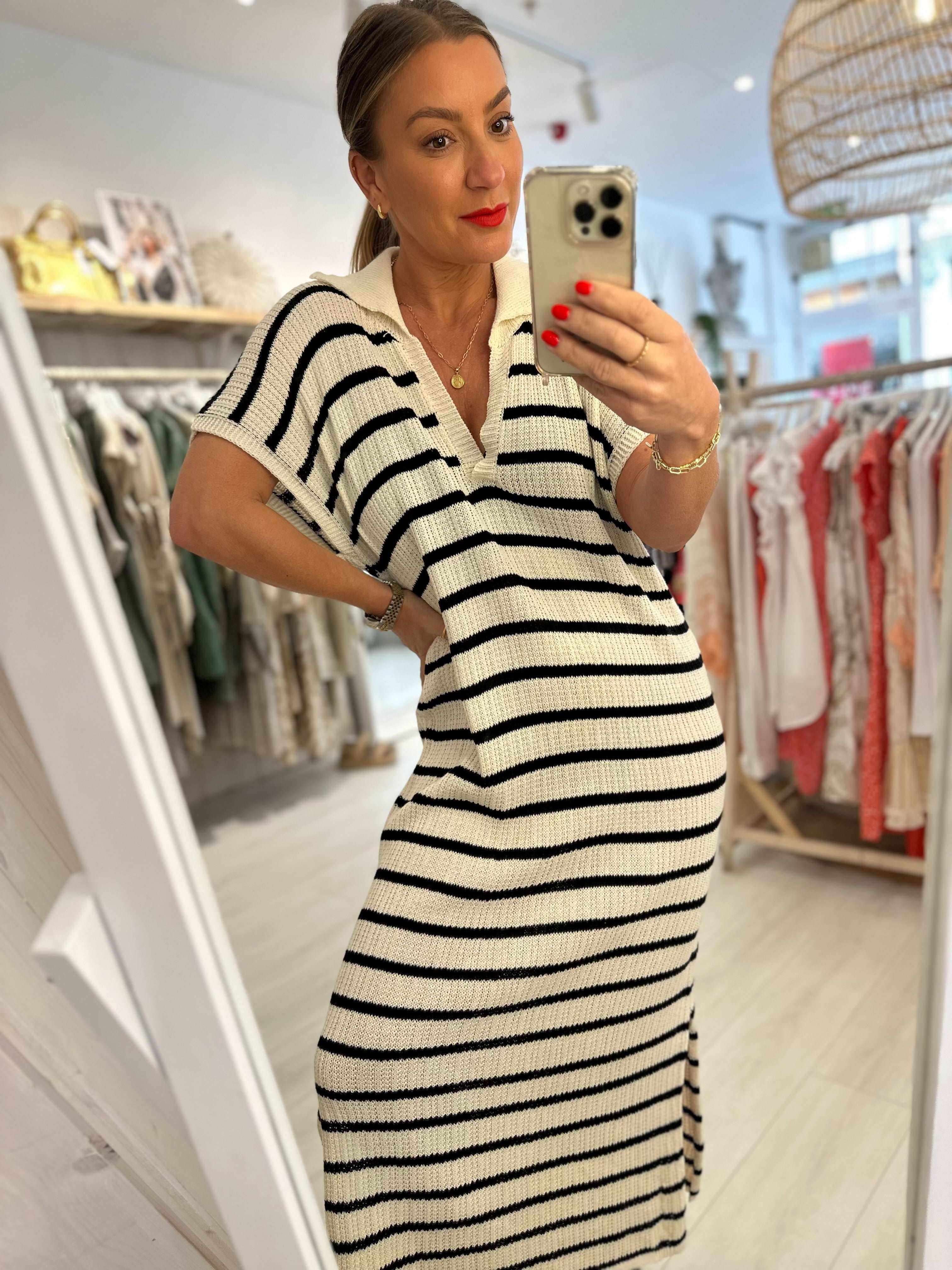 Santina Striped Knitted Dress