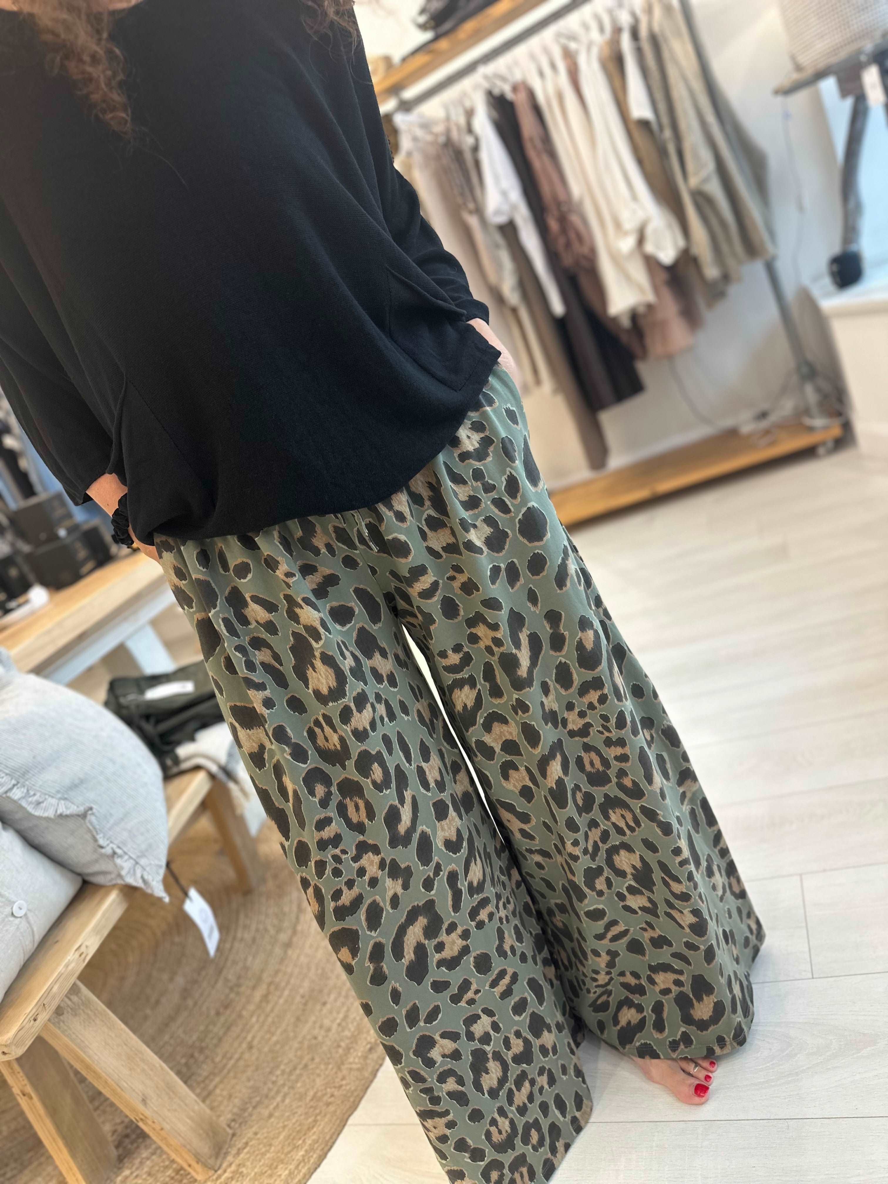 Leopard Wide Leg Joggers