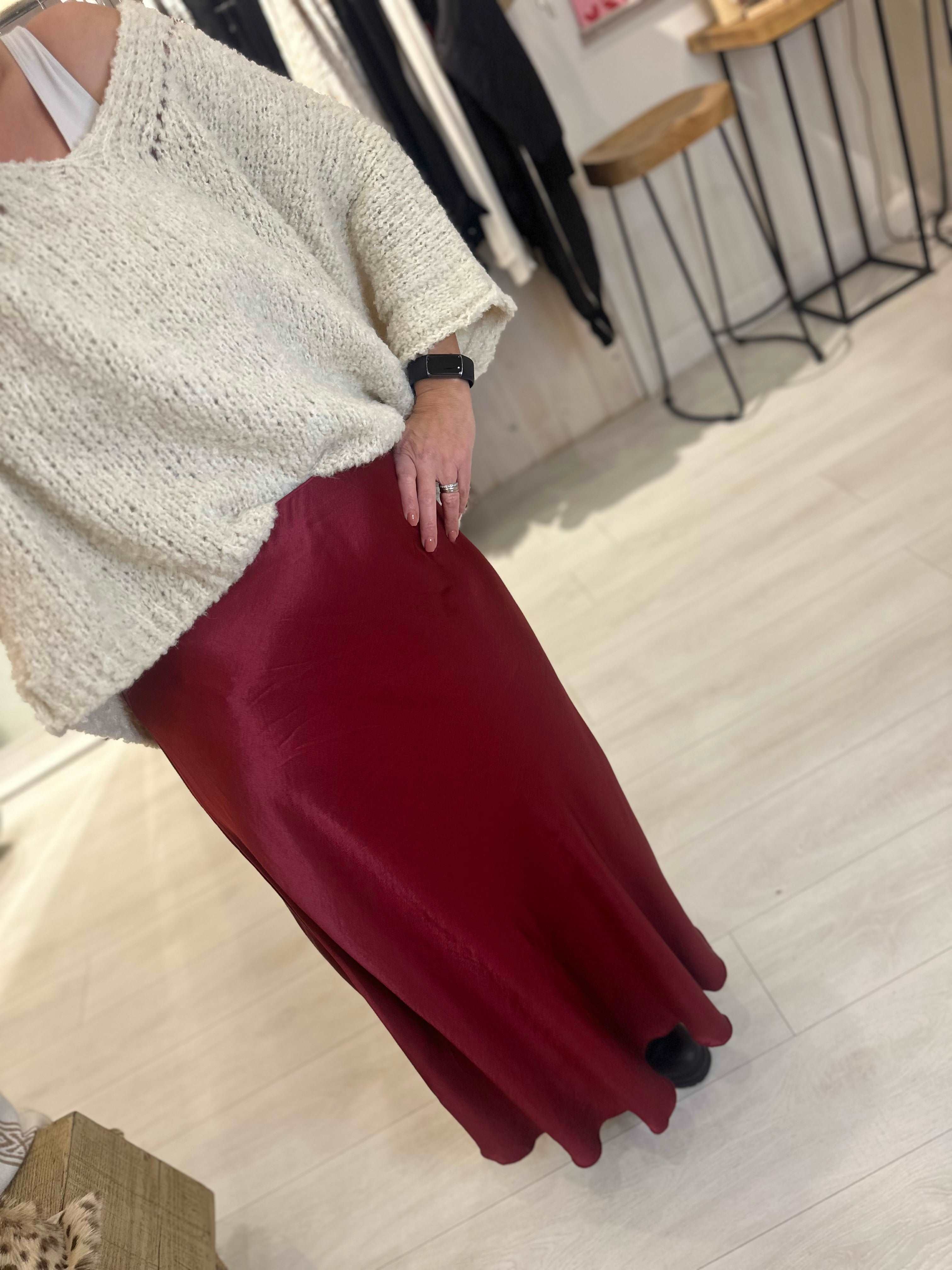 Satin Midi Skirt