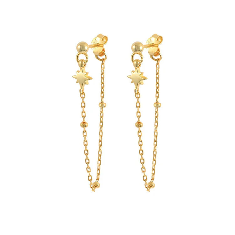 Star Chain Drop Earrings