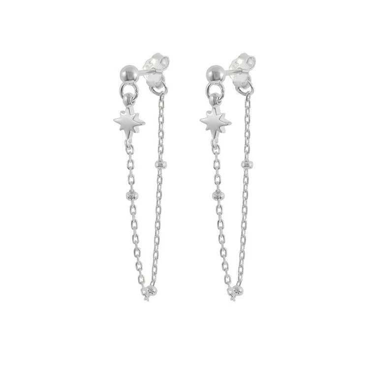 Star Chain Drop Earrings