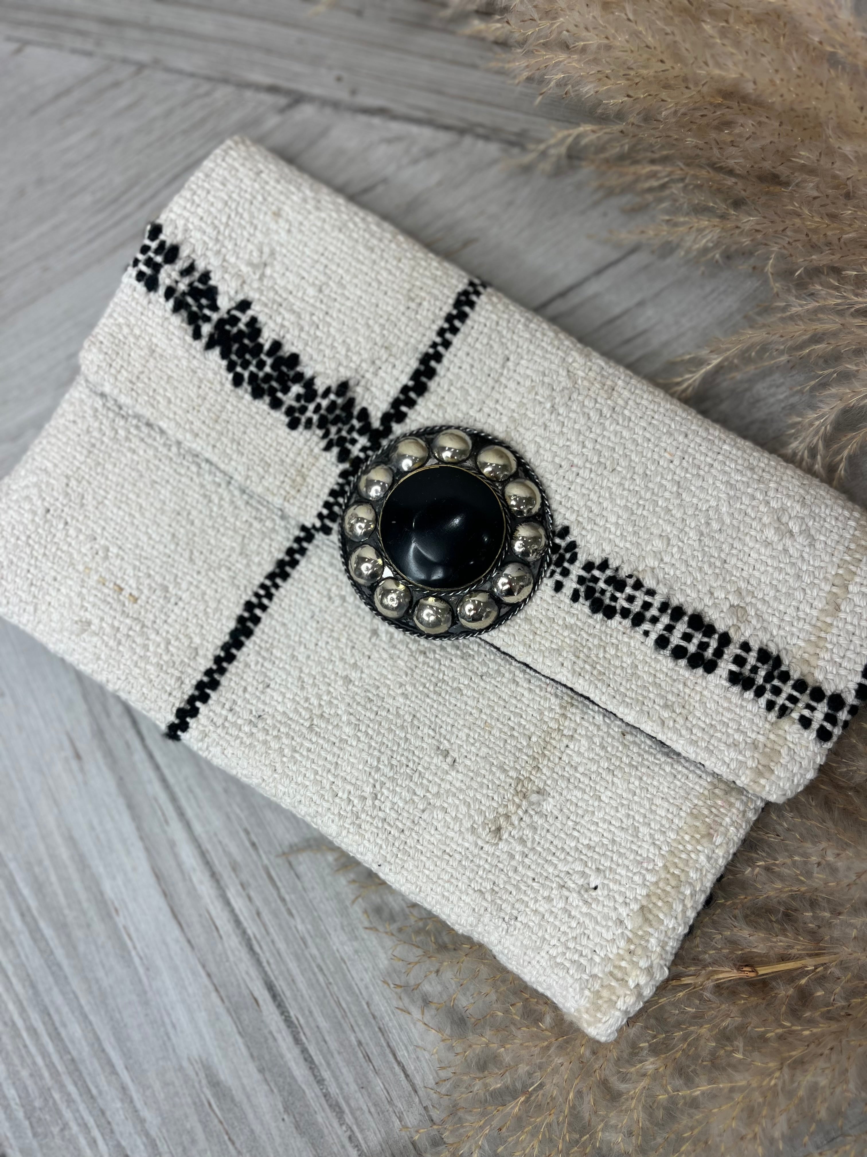 Monochrome Woven Clutch