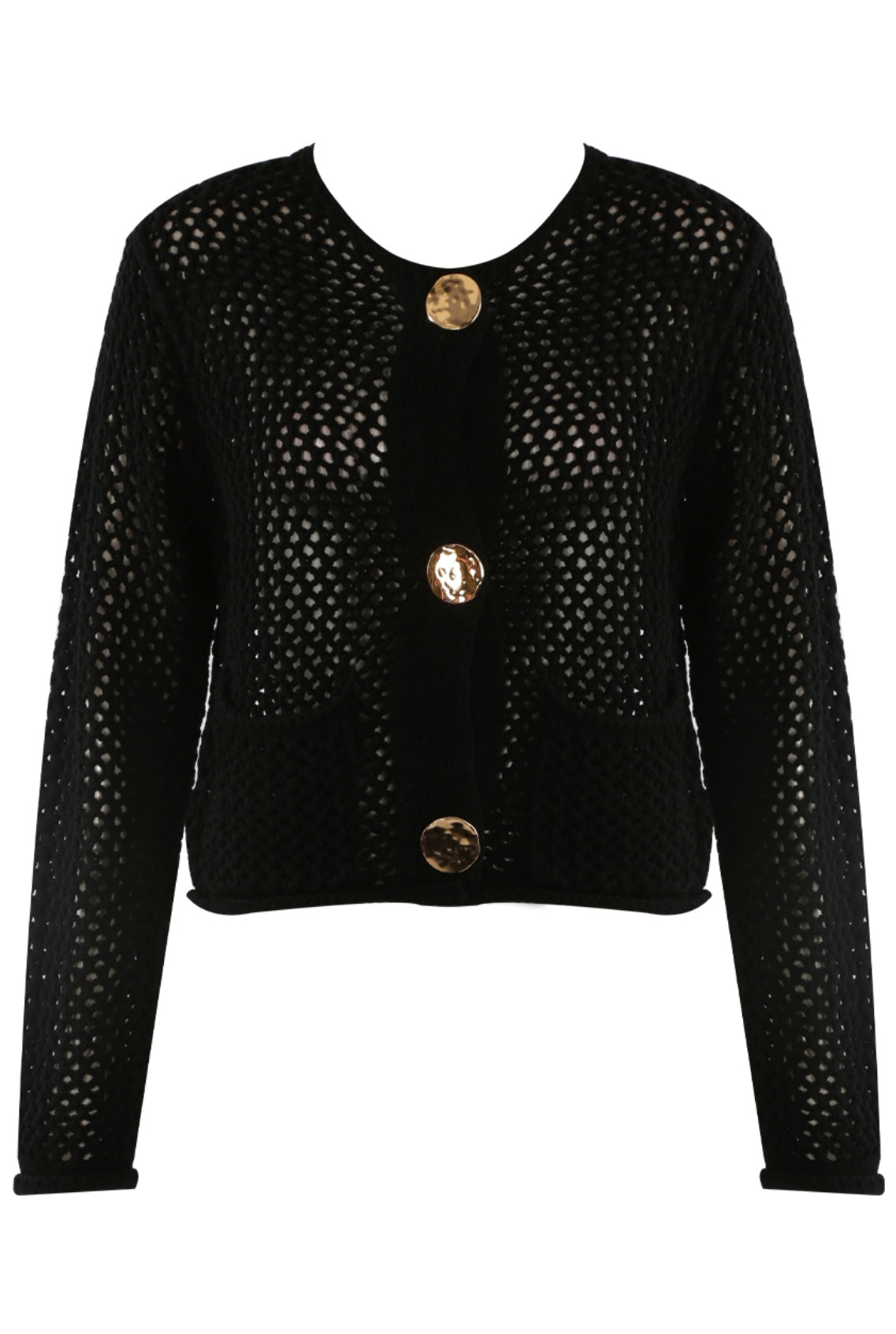 Knitted Gold Button Cardi