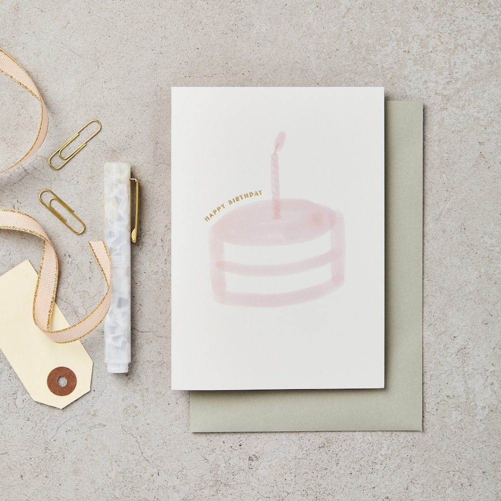 PINK BIRTHDAY CAKE CARD