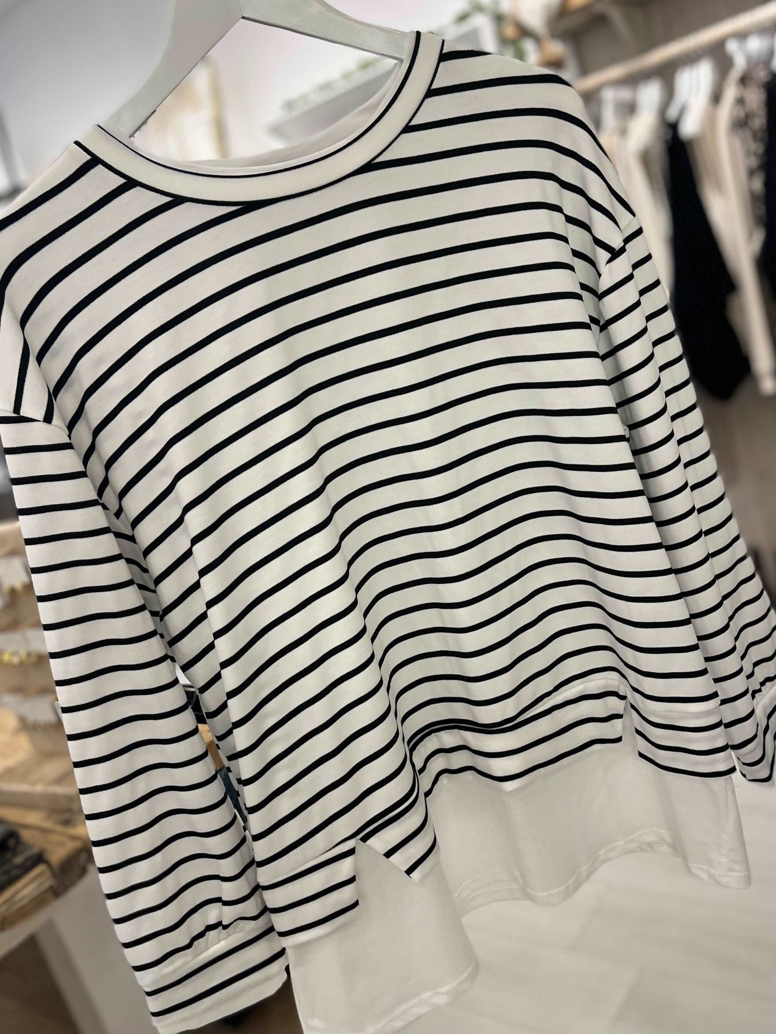 Stripe Layered Thin Sweat