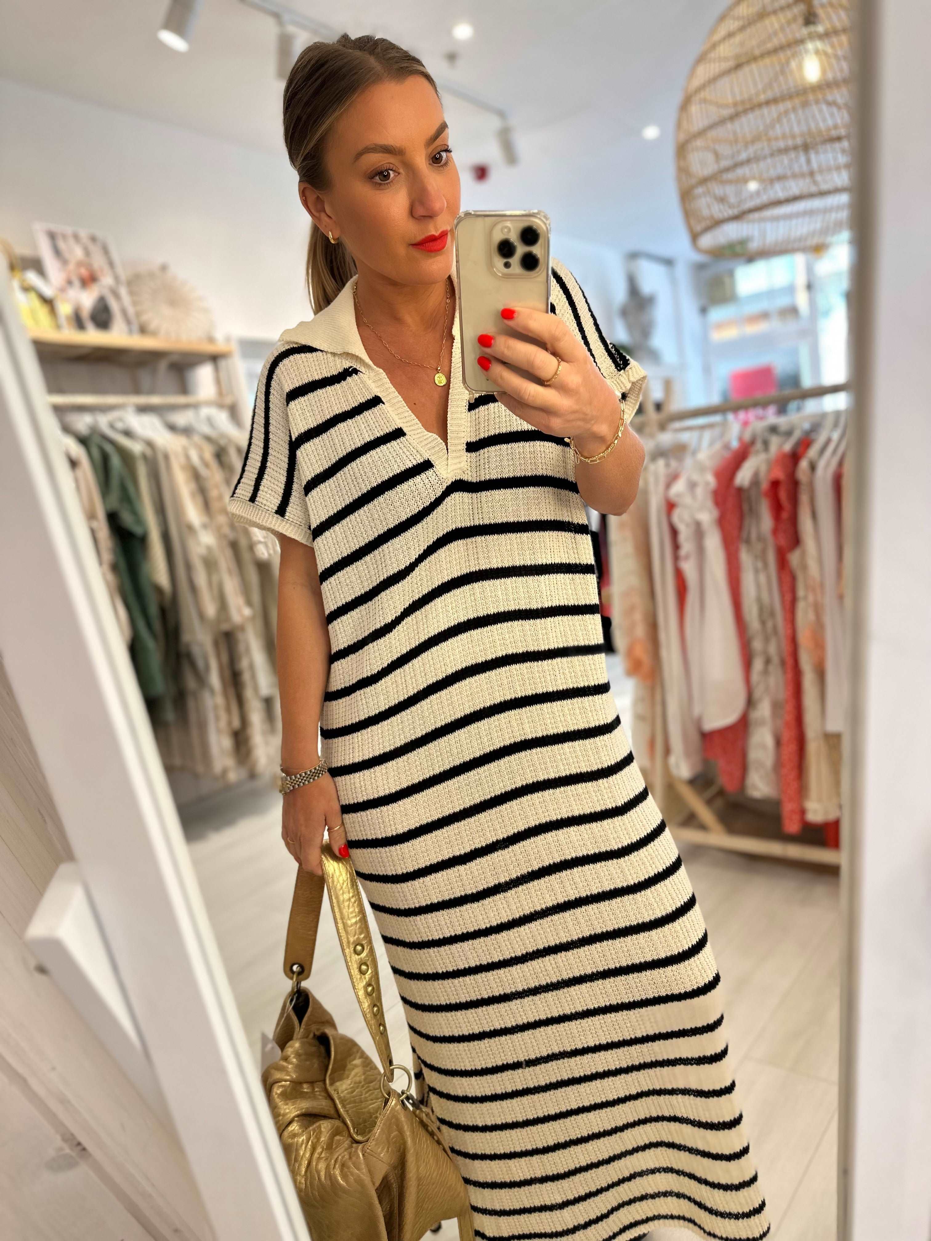 Santina Striped Knitted Dress