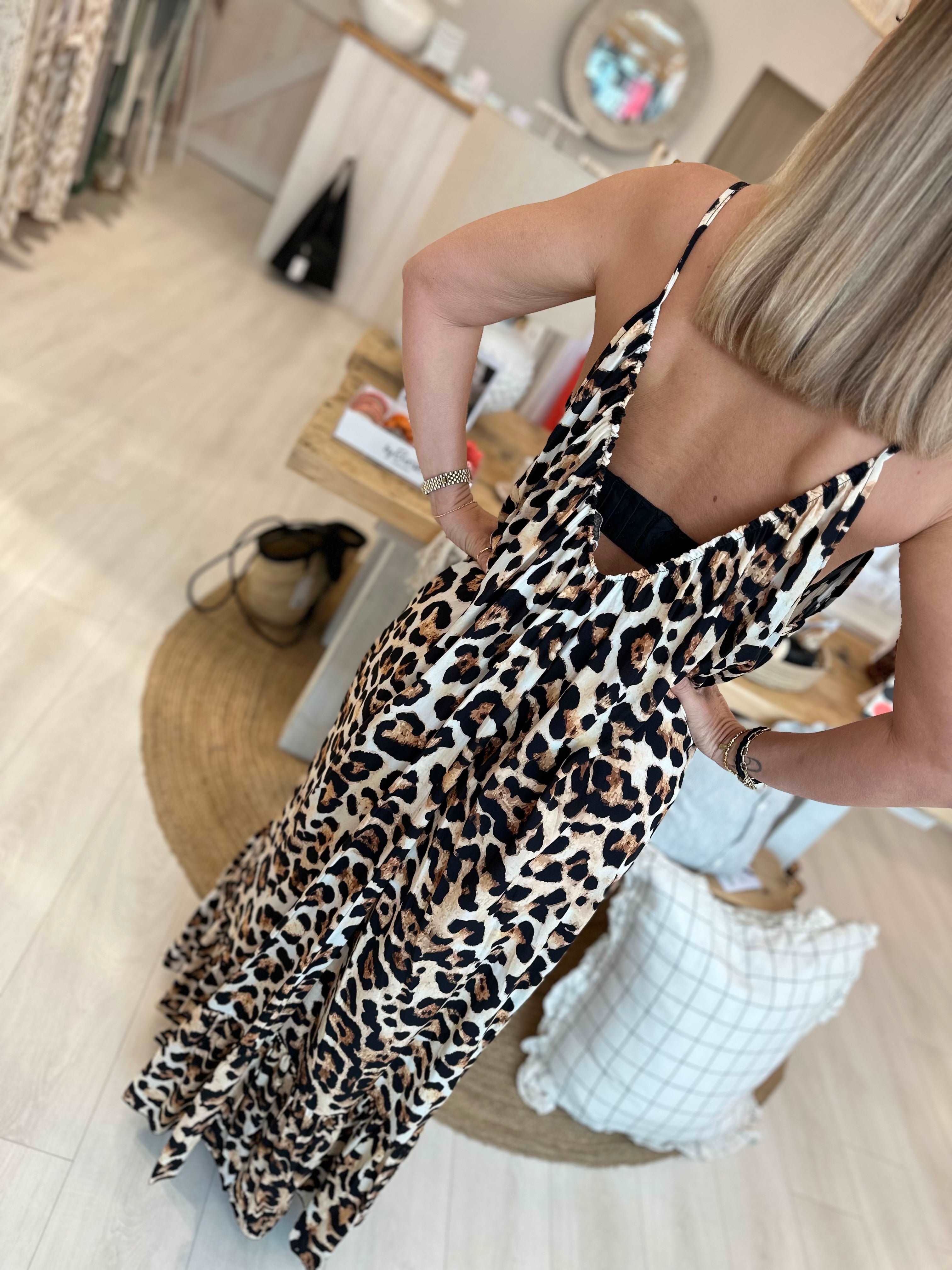 Bode Leopard Maxi Dress