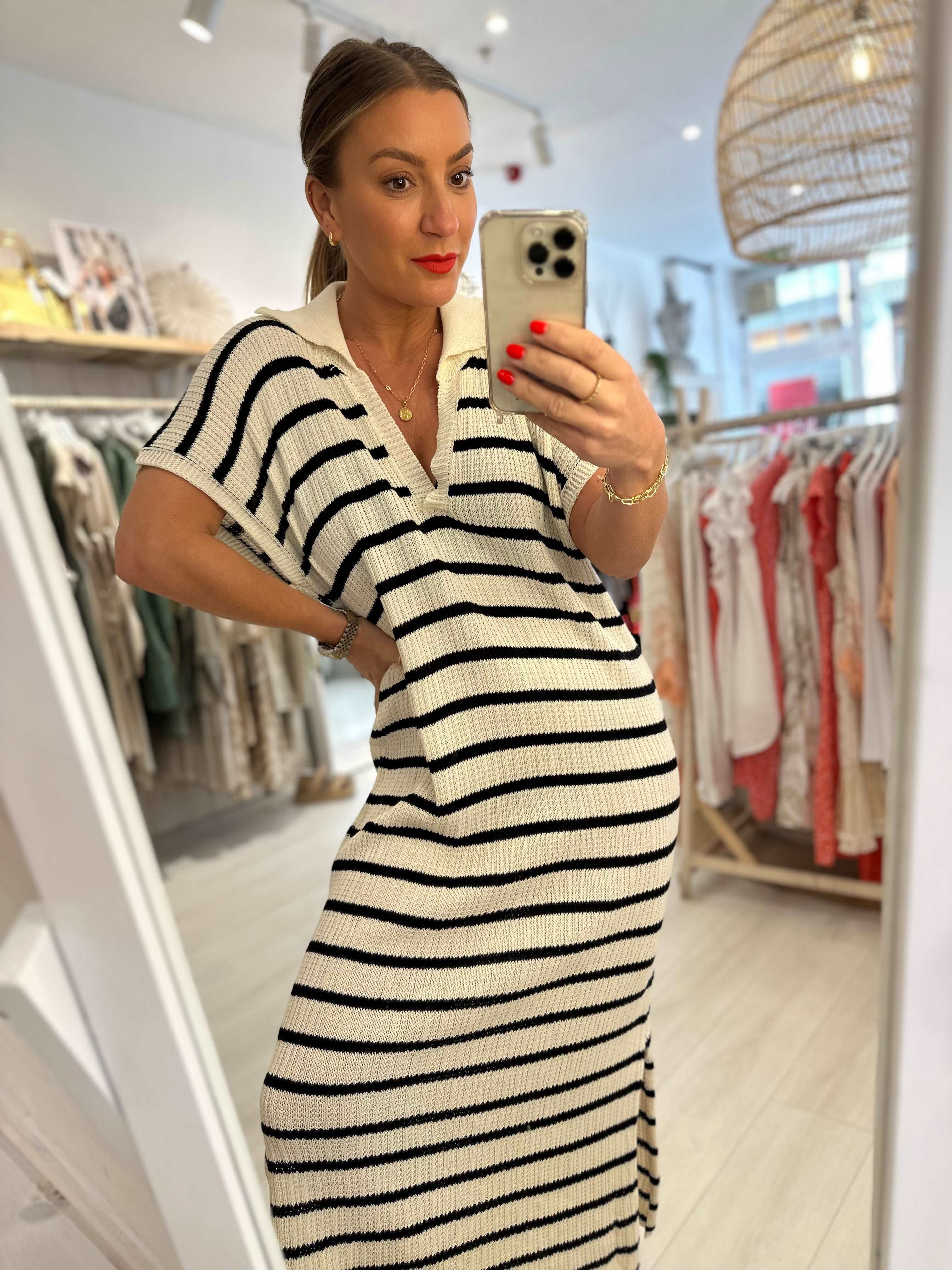 Santina Striped Knitted Dress