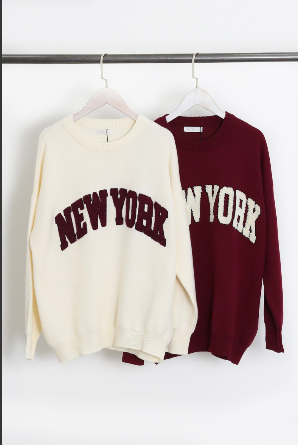 NY Jumper Cream/Burgundy