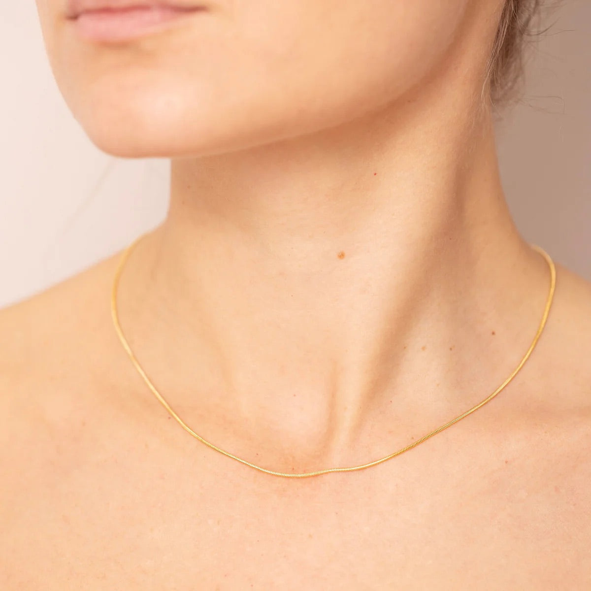 Skinny Herringbone Chain Necklace