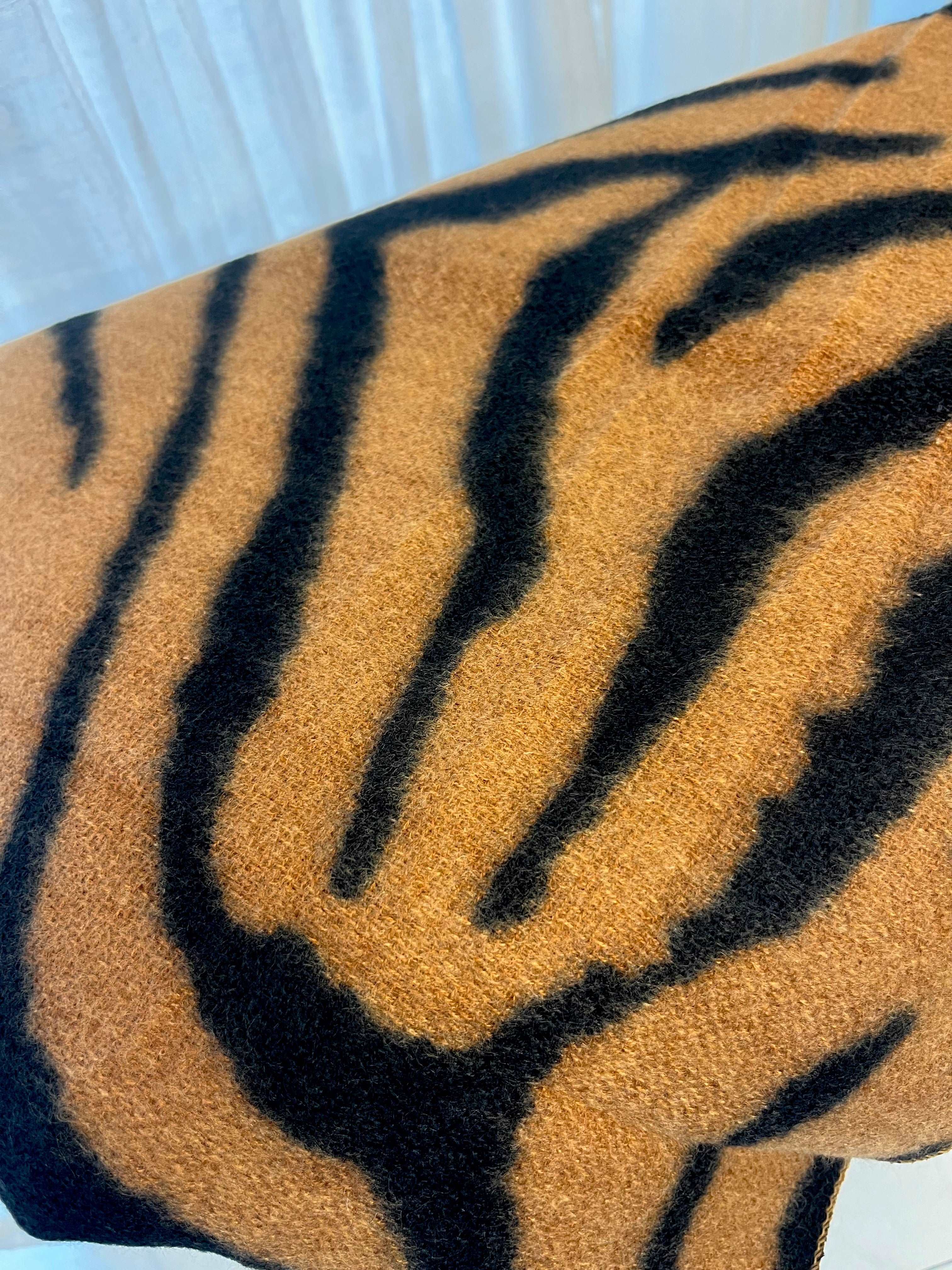 Black and Camel Tiger Stripe Scarf