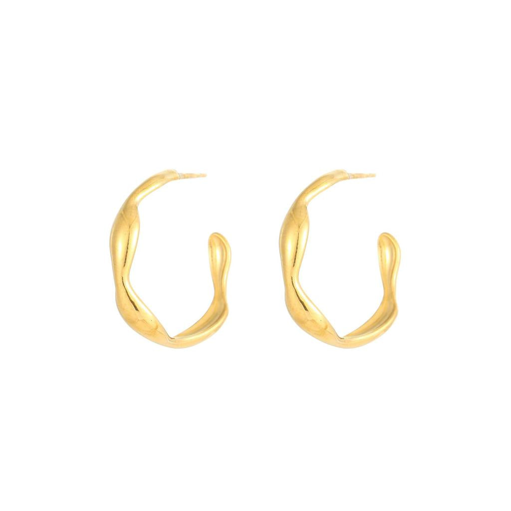 Molten Hoop Earring: Gold