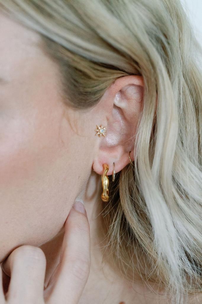 Molten Hoop Earring: Gold