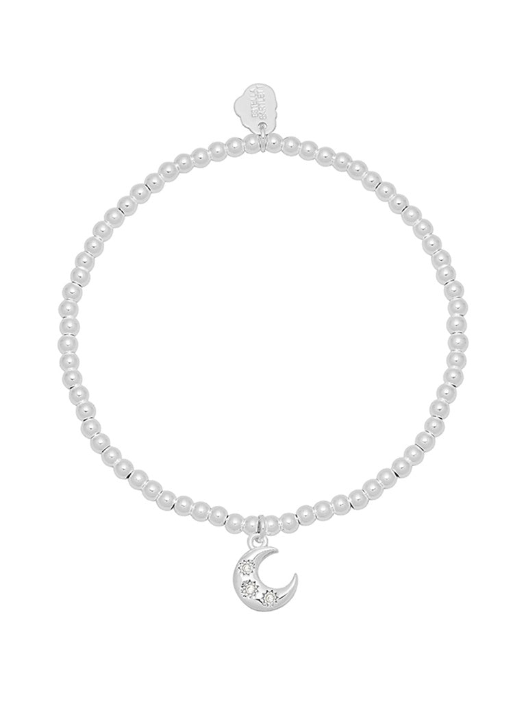 Moon CZ Stretch Sienna Bracelet - Silver Plated