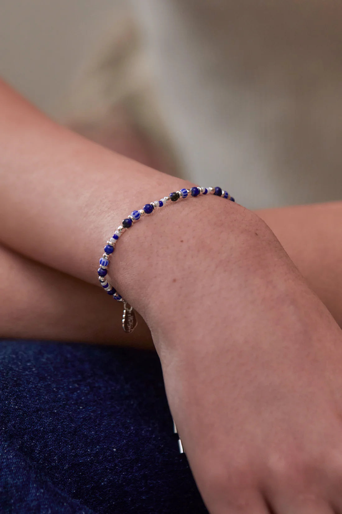 Blue Mixed Glass Amelia Bracelet