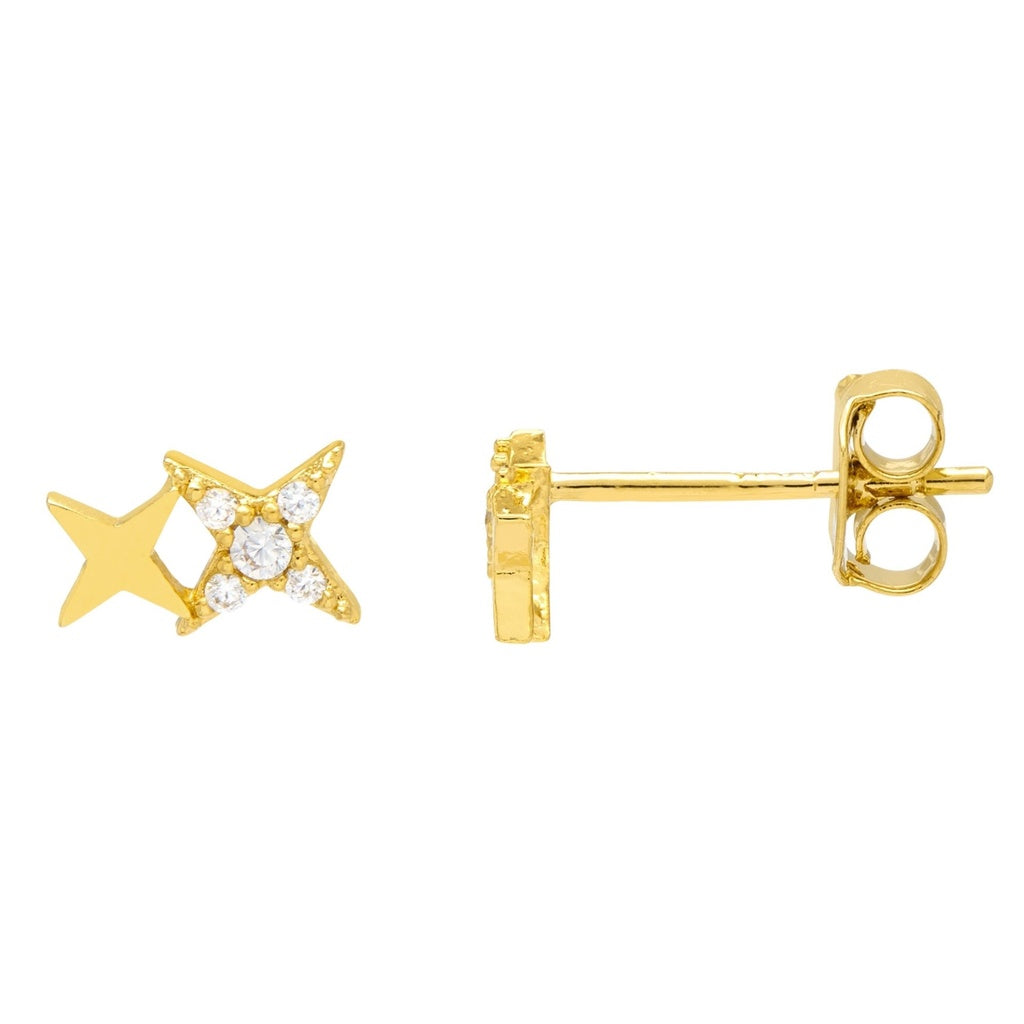 Duo Star Studs - Gold Plated